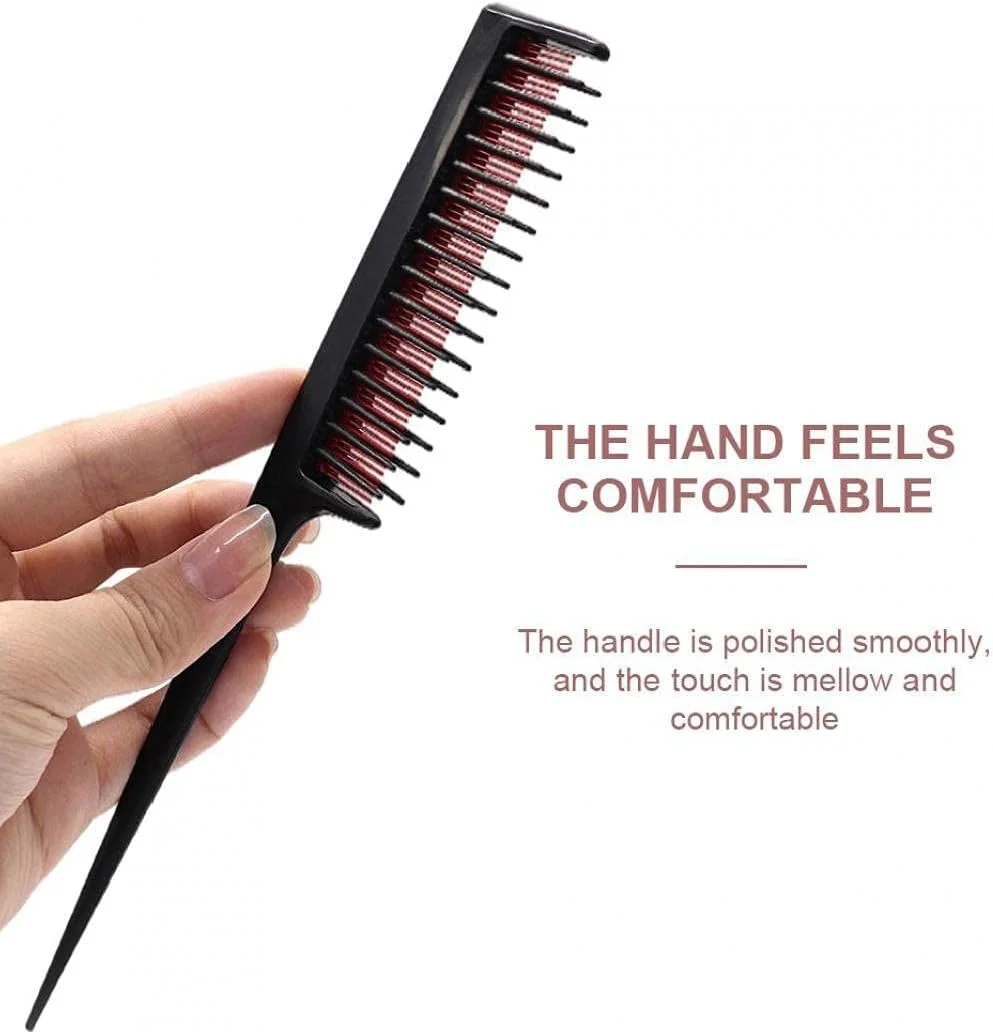 شانه پوش دهنده سه تایی، شانه دم موشی، شانه دم باریک 3 لایه، ابزار حالت دهی مو، ابزار آرایشگری 3 عددی