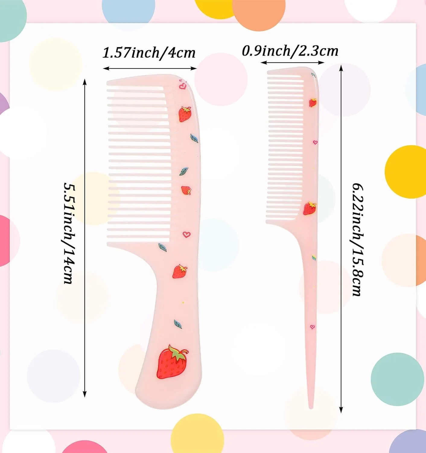 ست شانه موی کودک، ValueBargain شامل 4 عدد شانه صورتی زیبا شامل شانه‌های دندانه ریز و دم موشی برای حالت دادن و مرتب کردن ملایم موی نوزاد