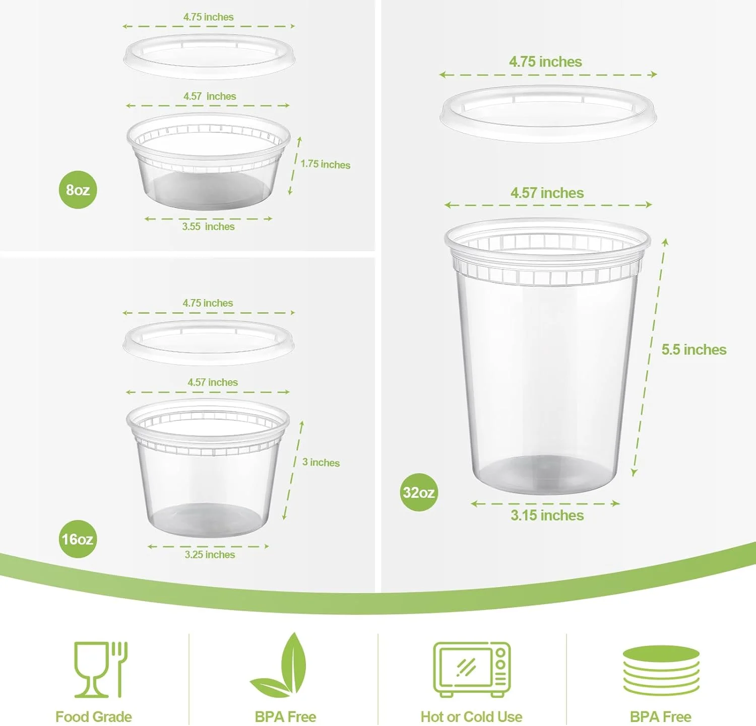 ظروف نگهداری غذا پلاستیکی AOZITA، 24 عددی، با درب، بسته متنوع 8، 16 و 32 اونسی، ظروف نگهداری مواد غذایی درب دار، قابل استفاده در فریزر/ماشین ظرفشویی/مایکروویو، ظروف سوپ برای نگهداری و آماده سازی غذا ظروف نگهداری غذا پلاستیکی AOZITA، 24 عددی، با درب، بسته متنوع 8، 16 و 32 اونسی، ظروف نگهداری مواد غذایی درب دار، قابل استفاده در فریزر/ماشین ظرفشویی/مایکروویو، ظروف سوپ برای نگهداری و آماده سازی غذا