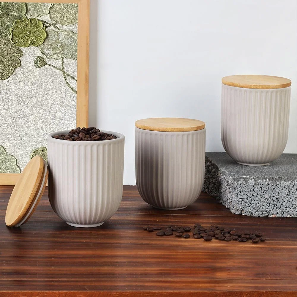 ست ۳ تکه ظروف سرامیکی ذخیره سازی آسترا با درب بامبو - ظروف آشپزخانه دربسته، ظروف شیک نگهداری مواد غذایی، ظروف سرامیکی بادوام برای نگهداری مواد غذایی، ادویه و قهوه - ۷۵۰ میلی لیتر ست ۳ تکه ظروف سرامیکی ذخیره سازی آسترا با درب بامبو - ظروف آشپزخانه دربسته، ظروف شیک نگهداری مواد غذایی، ظروف سرامیکی بادوام برای نگهداری مواد غذایی، ادویه و قهوه - ۷۵۰ میلی لیتر