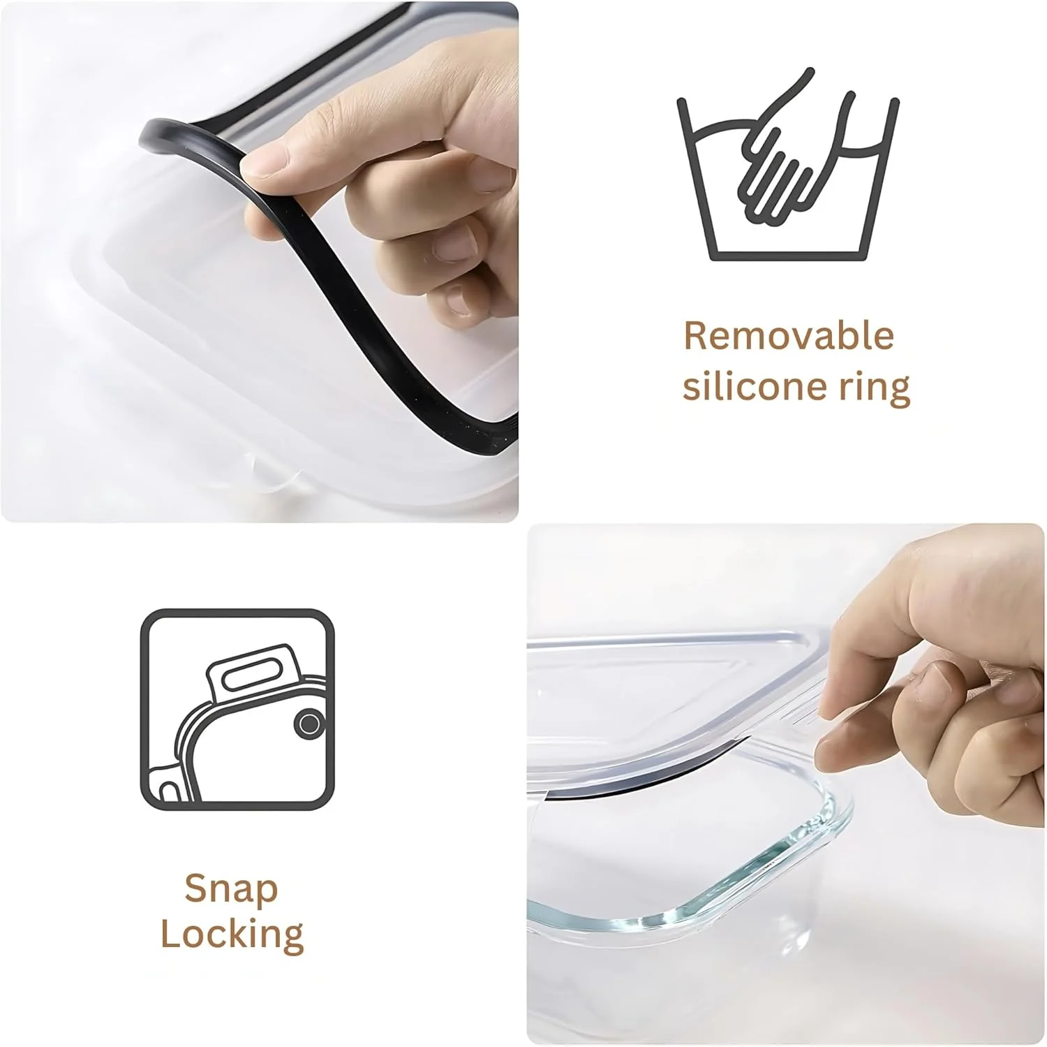 مجموعه 8 تایی ظروف نگهداری غذا شیشه ای آرکسا با درب های محکم - جعبه های بنتو آماده سازی غذا برای ناهار، قابل استفاده در مایکروویو، فر، فریزر، ماشین ظرفشویی - ظروف شیشه ای قابل استفاده مجدد برای آشپزخانه