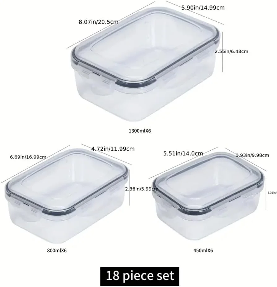 ست 18 تکه ظروف نگهداری مواد غذایی پریمیفای با درب های قفل دار + 20 برچسب، مستطیلی بزرگ (صرفه جویی در فضا)، ظروف پلاستیکی آماده سازی غذا برای آشپزخانه و یخچال، فاقد BPA و قابل استفاده در مایکروویو ست 18 تکه ظروف نگهداری مواد غذایی پریمیفای با درب های قفل دار + 20 برچسب، مستطیلی بزرگ (صرفه جویی در فضا)، ظروف پلاستیکی آماده سازی غذا برای آشپزخانه و یخچال، فاقد BPA و قابل استفاده در مایکروویو