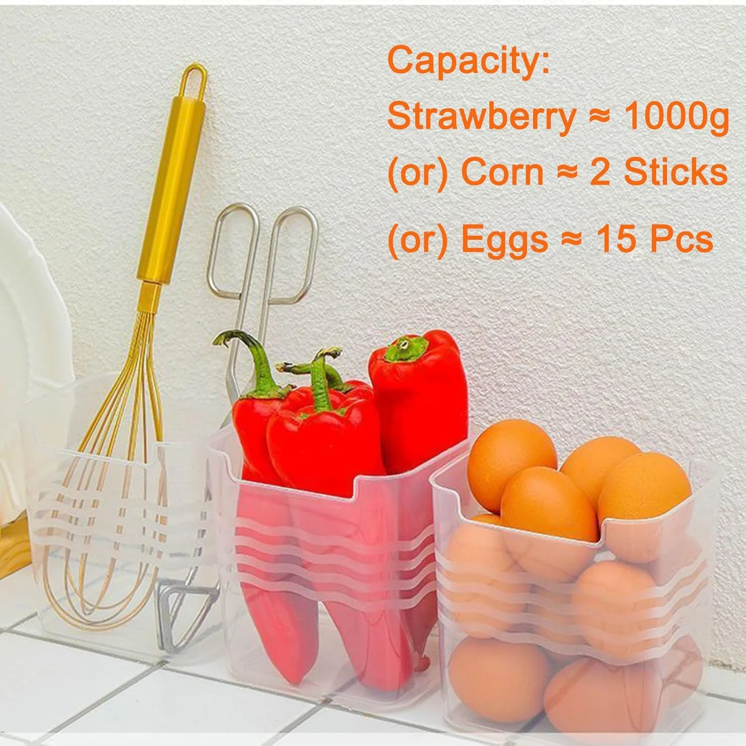 بسته 8 عددی ظروف نگهداری مواد غذایی شفاف، سازمان دهنده یخچال، ظروف نگهداری میوه، سازماندهی انباری آشپزخانه، جعبه نگهداری مواد غذایی، نوشیدنی و سبزیجات