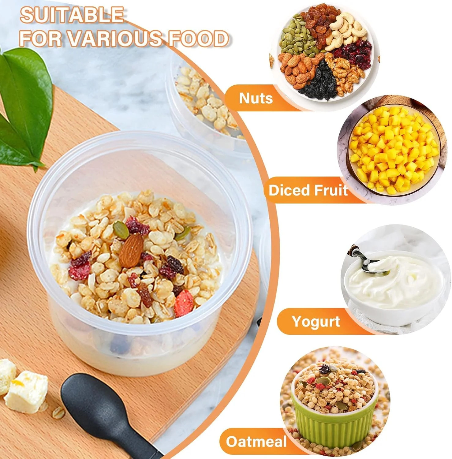 ظرف جو دوسر، 2 عدد ظرف جو دوسر شبانه با درب، فنجان ماست پارفه قابل استفاده مجدد، با درب و قاشق، فنجان صبحانه غلات ضد نشت برای بیرون بردن، فنجان دسر پلاستیکی شفاف با ظرفیت بزرگ ظرف جو دوسر، 2 عدد ظرف جو دوسر شبانه با درب، فنجان ماست پارفه قابل استفاده مجدد، با درب و قاشق، فنجان صبحانه غلات ضد نشت برای بیرون بردن، فنجان دسر پلاستیکی شفاف با ظرفیت بزرگ