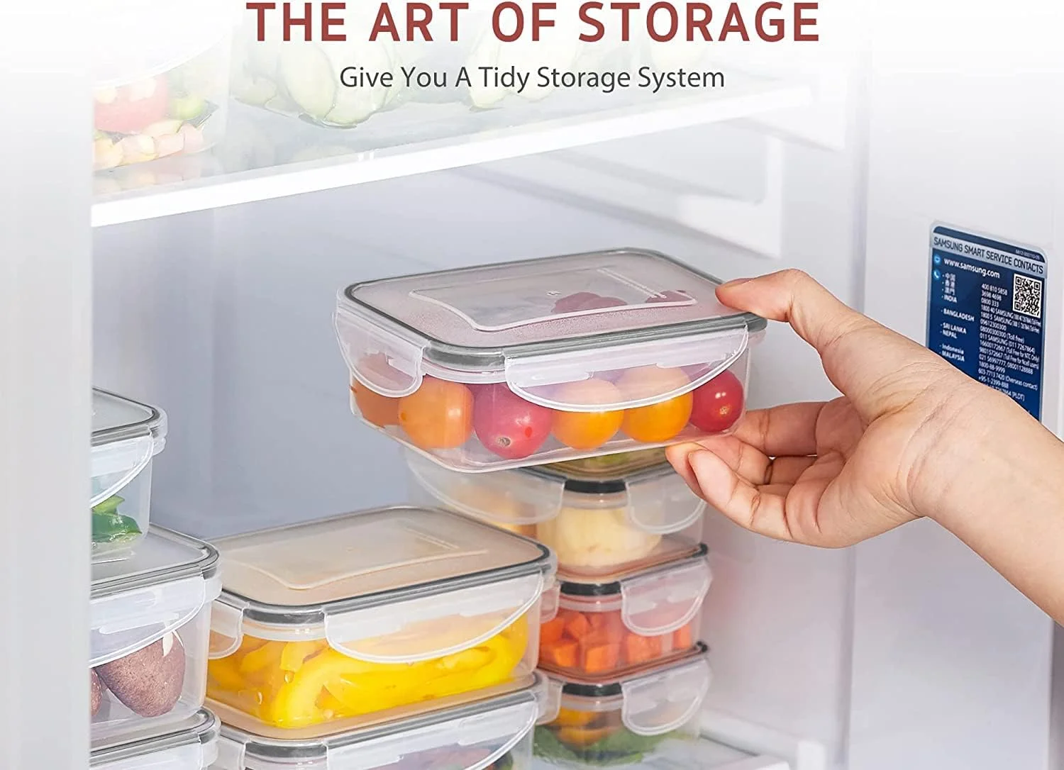 ظرف آماده سازی غذا TYCOM، ست 12 عددی ظروف نگهداری مواد غذایی درب دار، ظروف پلاستیکی قابل استفاده مجدد، جعبه های سازمان دهنده آشپزخانه قابل چیدن، ظروف Tupperware، فاقد BPA و قابل استفاده در مایکروویو، فریزر و ماشین ظرفشویی