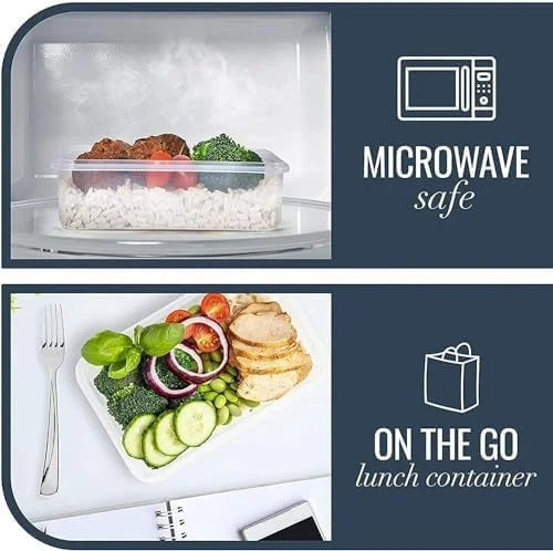 ست ظروف نگهداری غذا 12 پارچه MahMir® با درب های قفل دار، ظروف پلاستیکی قابل استفاده مجدد، جعبه های سازمان دهنده آشپزخانه قابل انباشت، فاقد BPA و قابل استفاده در مایکروویو، فریزر و ماشین ظرفشویی (ست 12 پارچه)