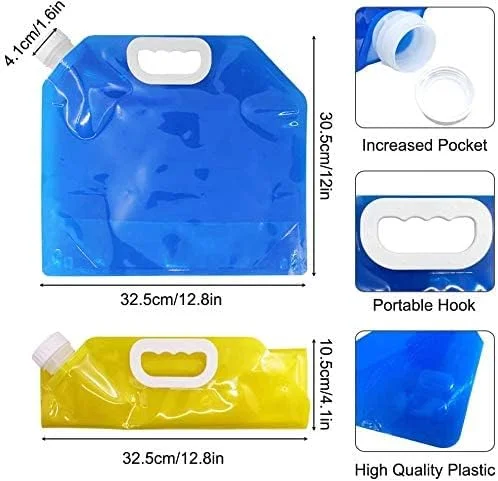 کیسه ذخیره آب تاشو قابل حمل (5 لیتری) - مجموعه 3 عددی