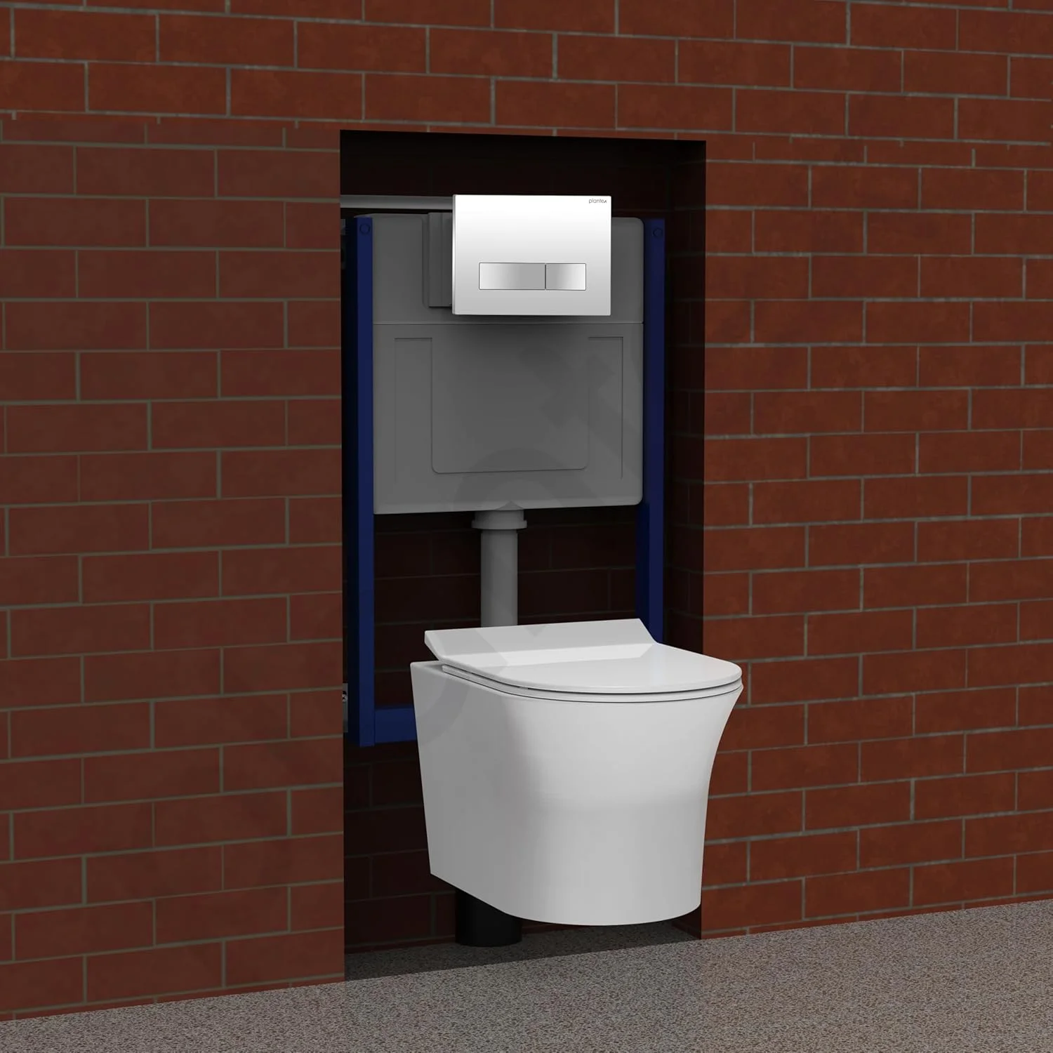 فلاش تانک توکار Plantex برای توالت/سیفون تخلیه با ظرفیت آب 8 لیتری با نیم فریم/مخزن باریک و شیک با صفحه فلاش/سیفون توکار (بسته 1 عددی)