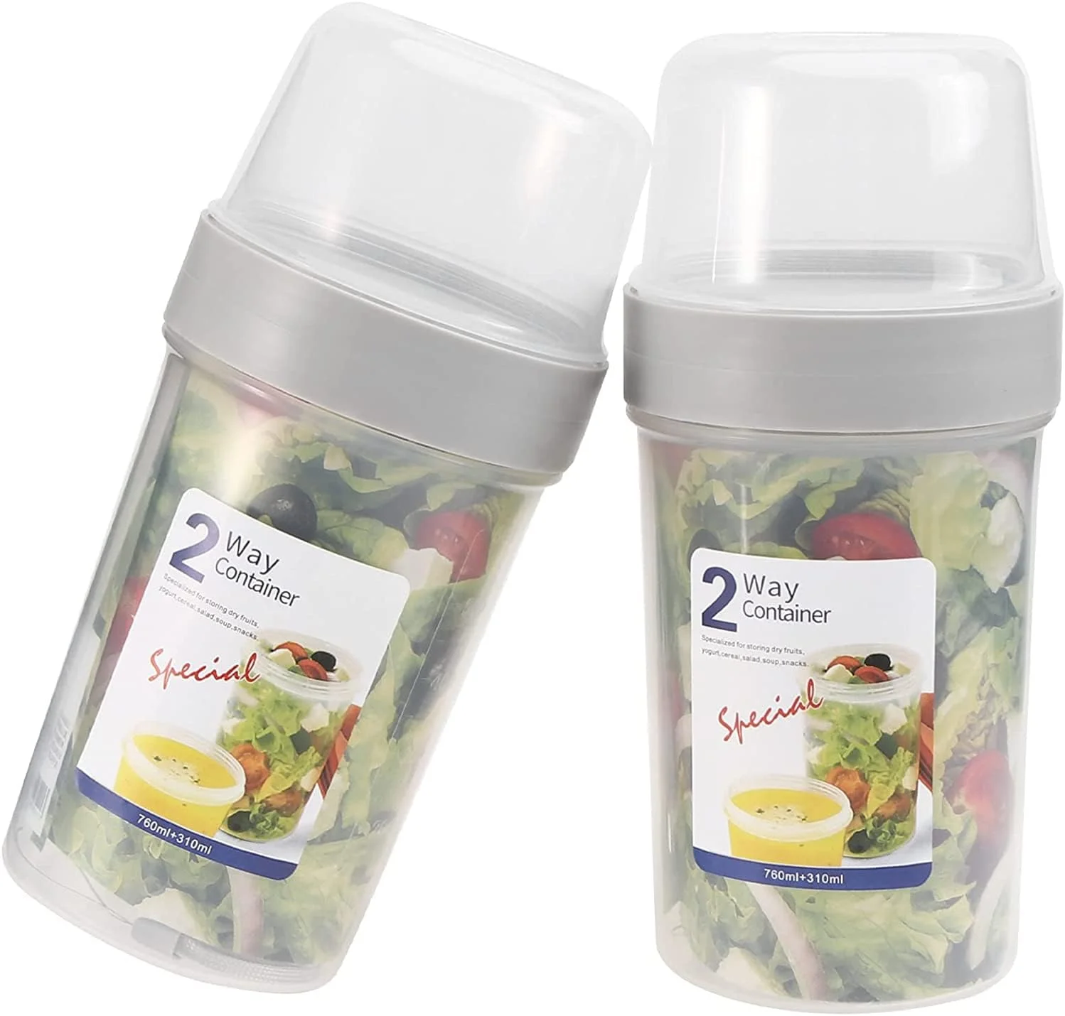 ظرف دو لایه حمل غلات و شیر ELECDON، ظرف غذای قابل حمل برای پیاده‌روی، فنجان اسنک، مناسب کمپینگ، نگهداری و نظم‌دهی RV، فنجان ماست