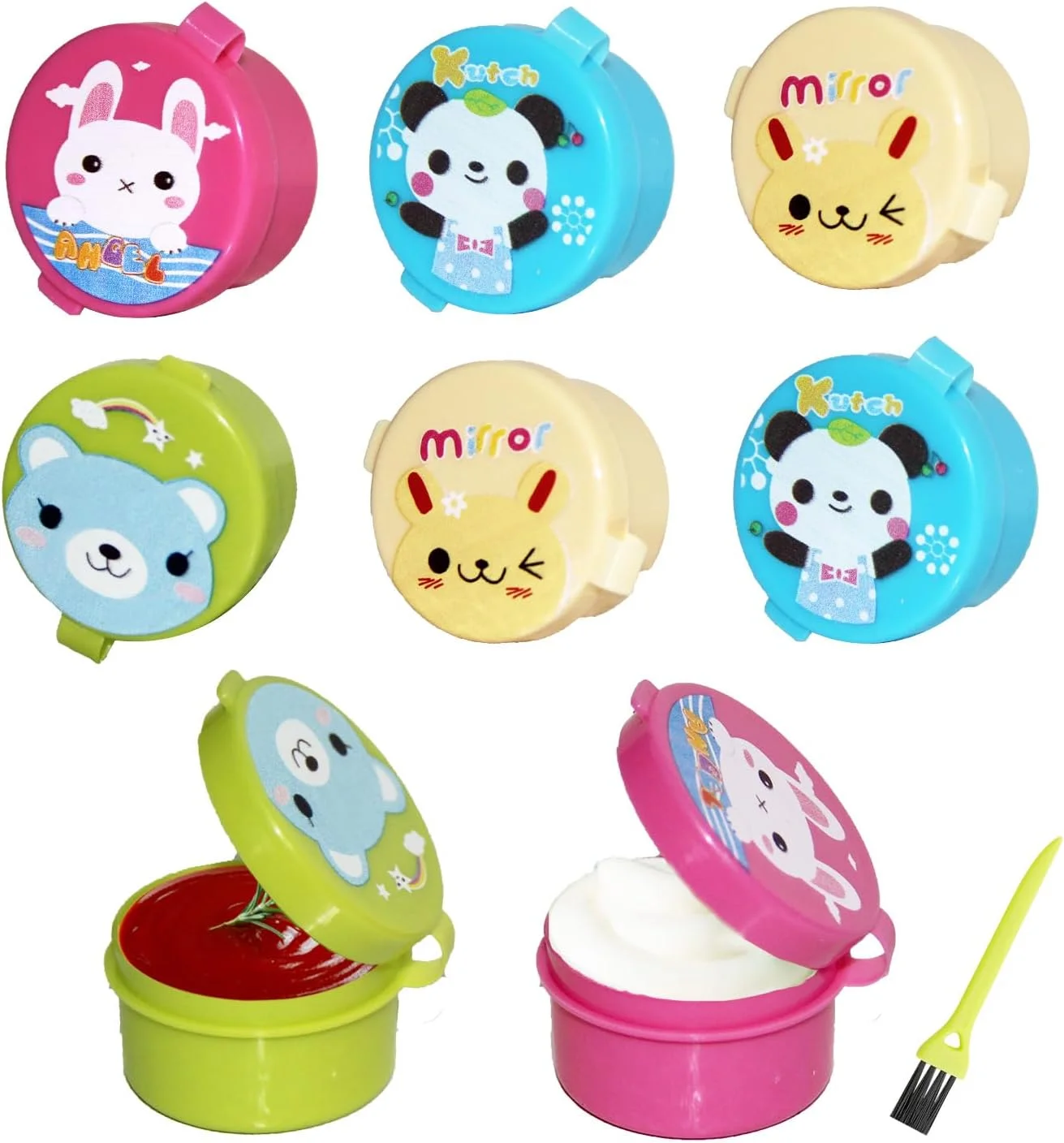 ظرف سس الیکورن، بسته 8 عددی، مناسب برای بردن سس سالاد، ظرف های کوچک 27 میلی لیتری درب دار، ظرف سس پلاستیکی، ظرف سس قابل استفاده مجدد و ضد نشت برای ناهار، جعبه بنتو، مناسب کودکان