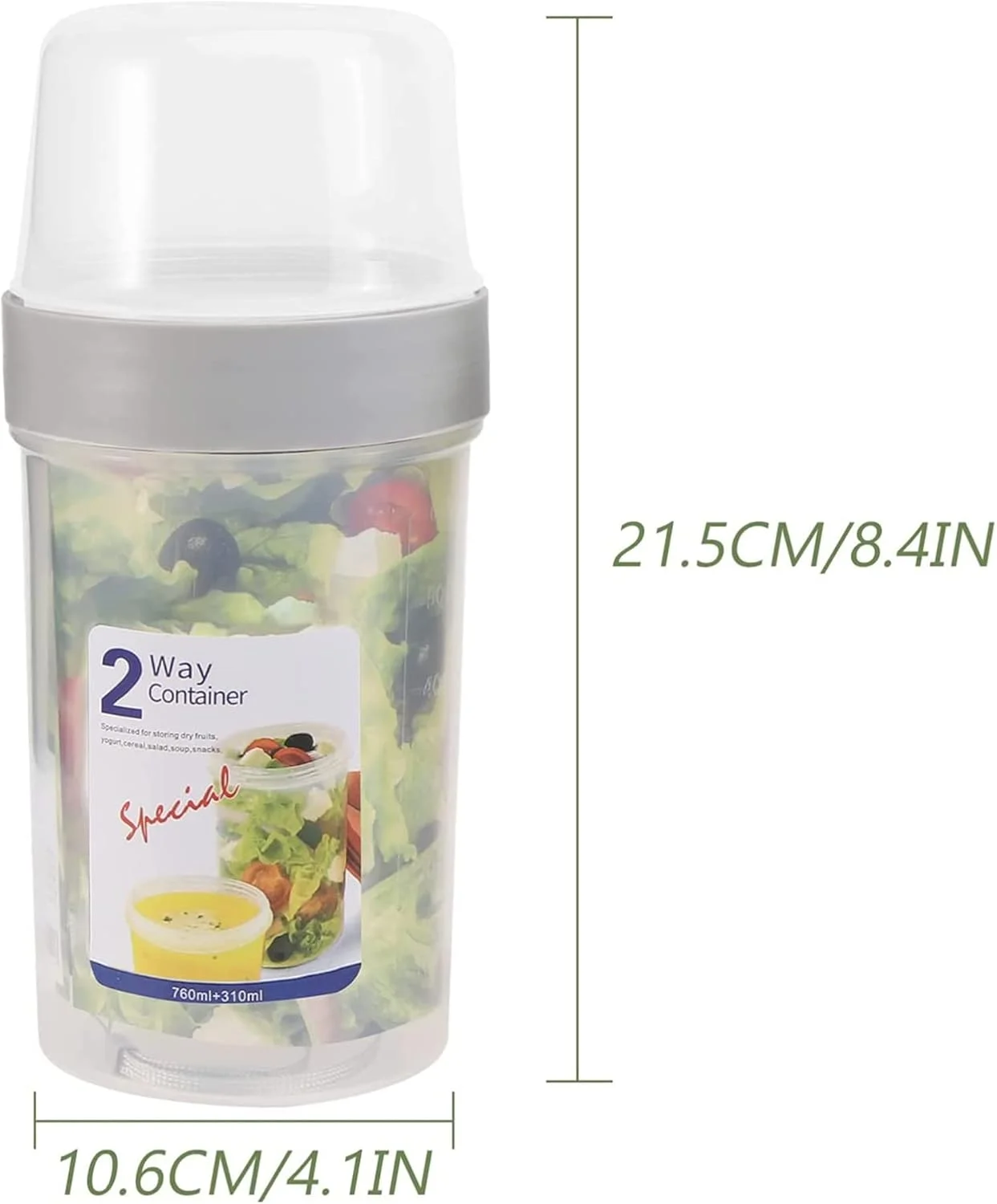 ظرف دو لایه حمل غلات و شیر ELECDON، ظرف غذای قابل حمل برای پیاده‌روی، فنجان اسنک، مناسب کمپینگ، نگهداری و نظم‌دهی RV، فنجان ماست