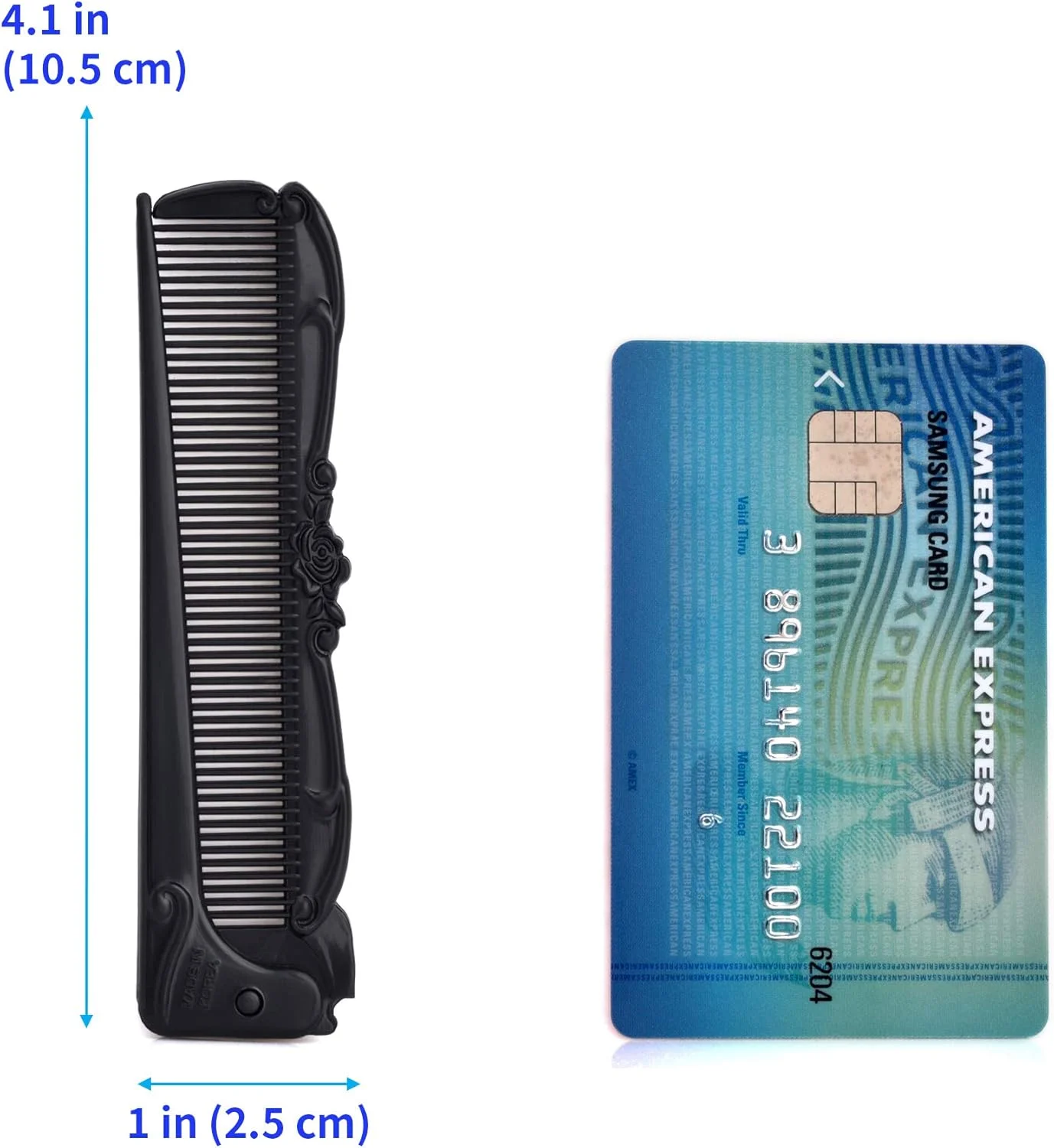 اوکیدزمال شانه موی دم موشی رز سیاه زنانه، تاشو کوچک، بسته مسافرتی 2 عددی