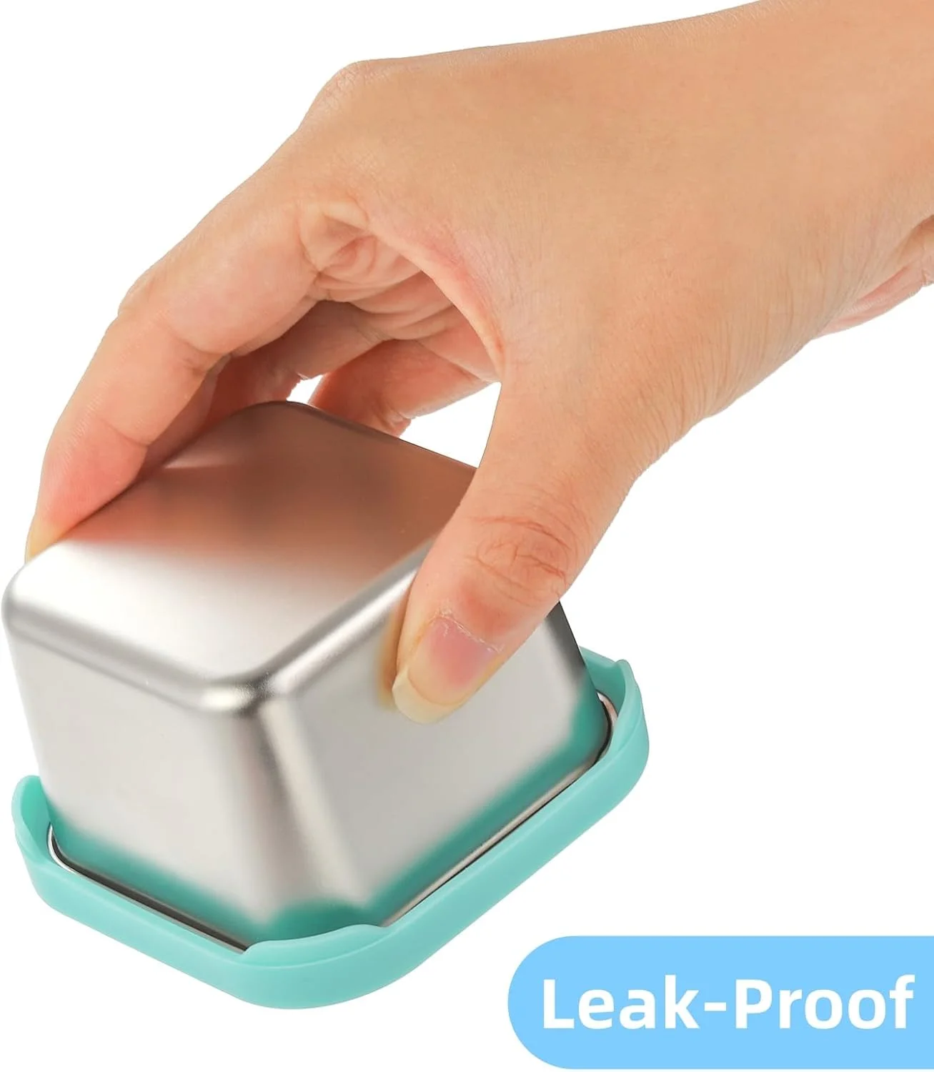 ظروف غذای استیل Eorbow، بسته 6 عددی، مناسب کودکان، ظرف غذای فلزی 170 گرمی ضد نشت با درب سیلیکونی، ظرف کوچک سس سالاد برای بیرون بر، مناسب مهدکودک، مدرسه، مسافرت و پیک نیک