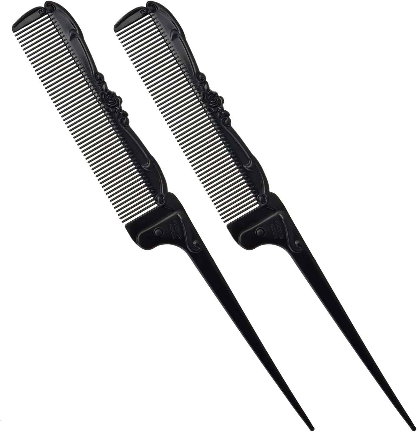 اوکیدزمال شانه موی دم موشی رز سیاه زنانه، تاشو کوچک، بسته مسافرتی 2 عددی