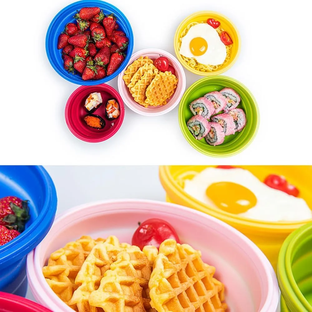 ظروف نگهداری غذای سیلیکونی تاشو ELECDON، بسته 3 عددی، با درب، 1200 میلی لیتر، کاسه ناهار تاشو مناسب مایکروویو، فریزر و ماشین ظرفشویی