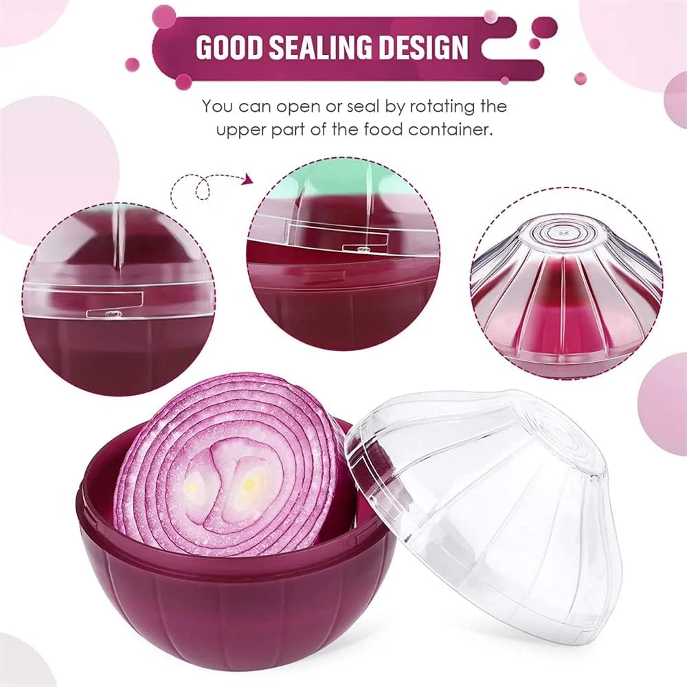 نگهدارنده سیلیکونی میوه و سبزیجات ELECDON، بسته 4 عددی، ظروف نگهداری در یخچال، مناسب برای آووکادو، لیمو، گوجه فرنگی و پیاز، نگهدارنده مواد غذایی بدون BPA، ظرف نگهدارنده، ظرف ترد کننده سبزیجات یخچال