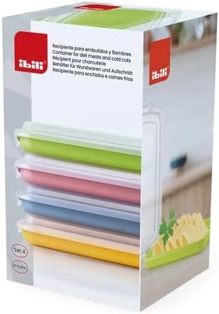 IBILI ست 4 ظرف نگهدارنده گوشت و مواد غذایی سرد