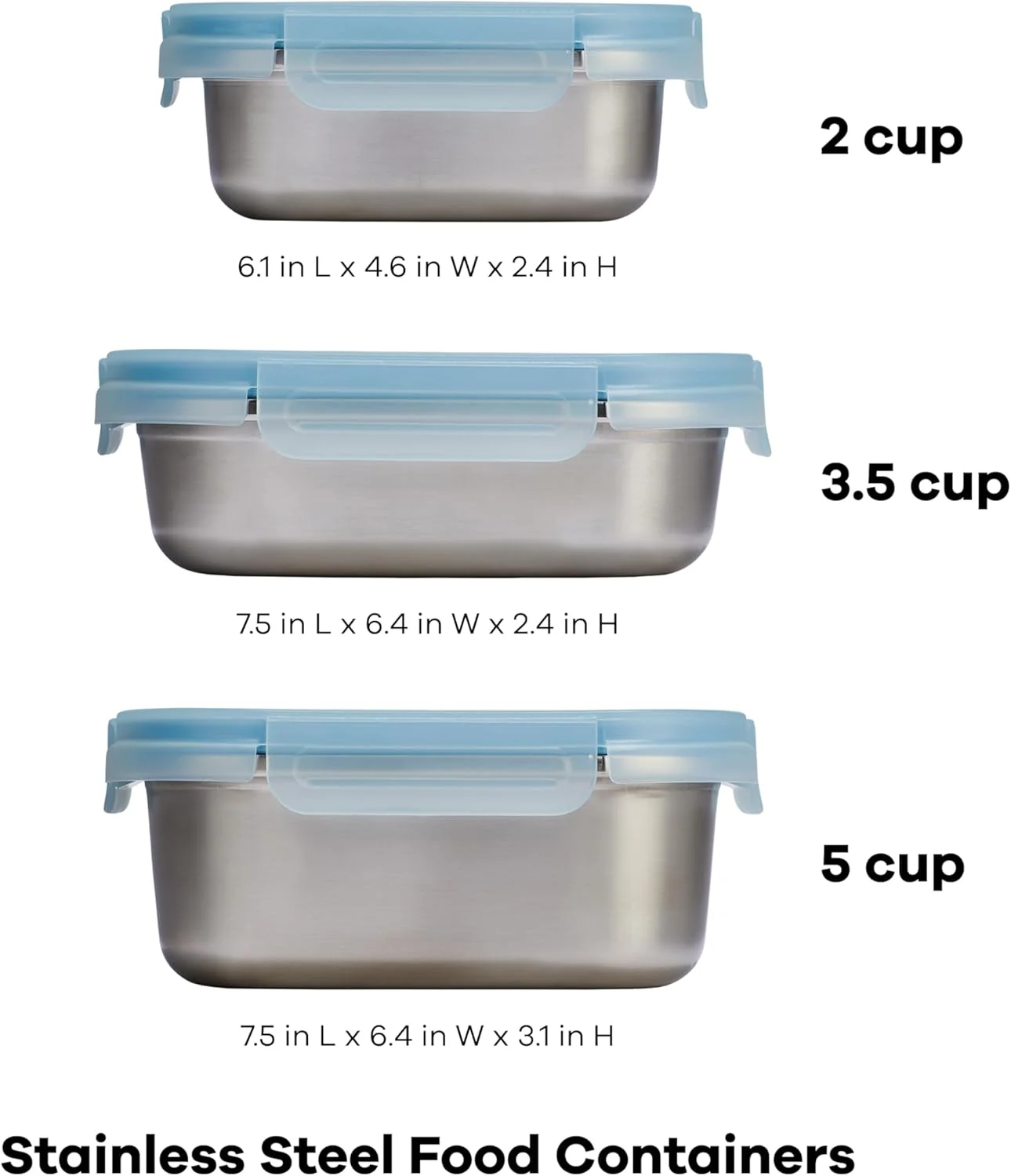 مجموعه ظروف غذای هیدرو فلاسک مدل Rain - شامل ظروف 2، 3.5 و 5 پیمانه