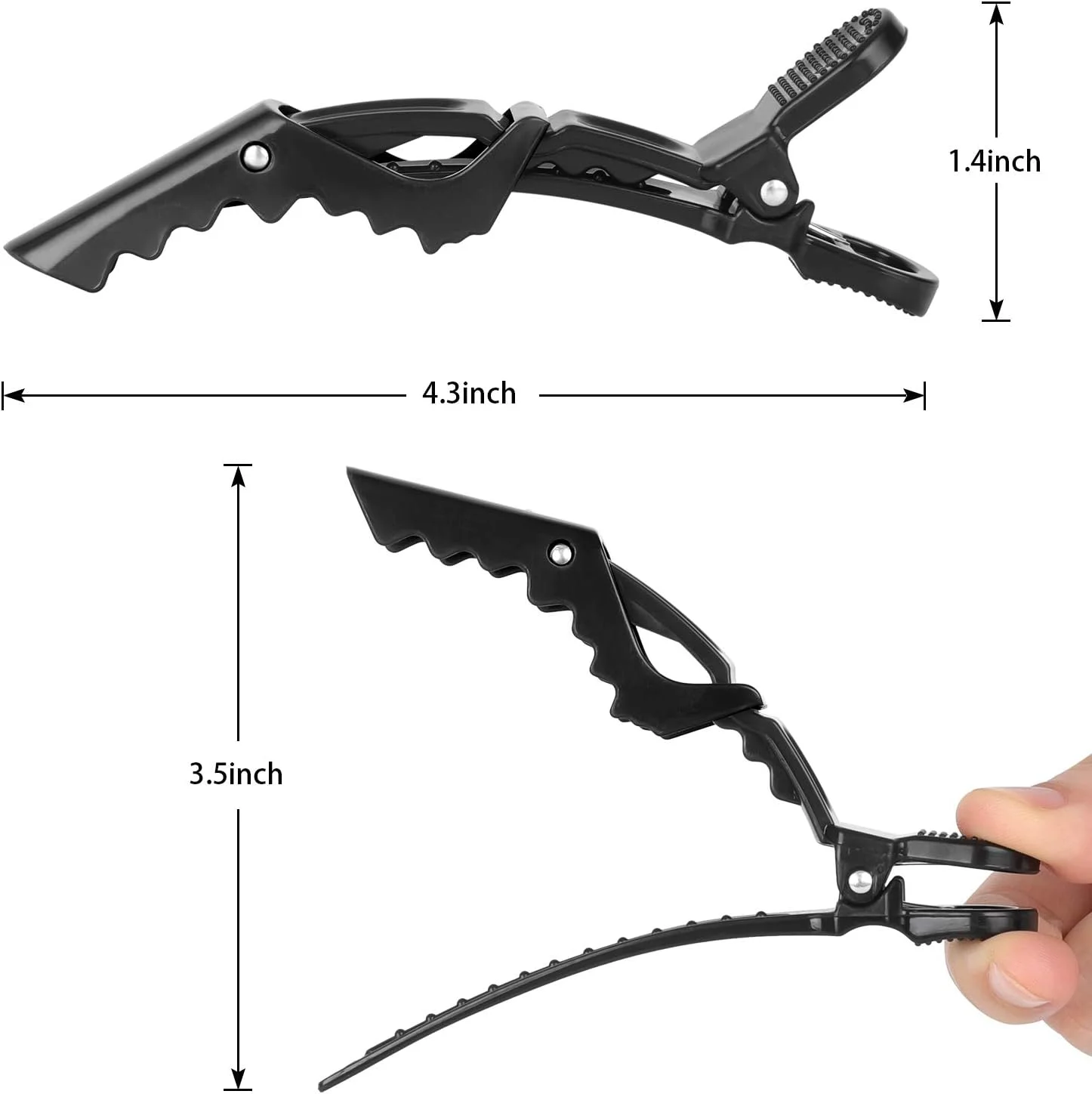 شانه دم موشی و جداکننده مو به همراه گیره های حالت دهنده: 3 شانه فلزی پوش دهنده مو برای بافت مو، 7 گیره حرفه ای تقسیم کننده مو