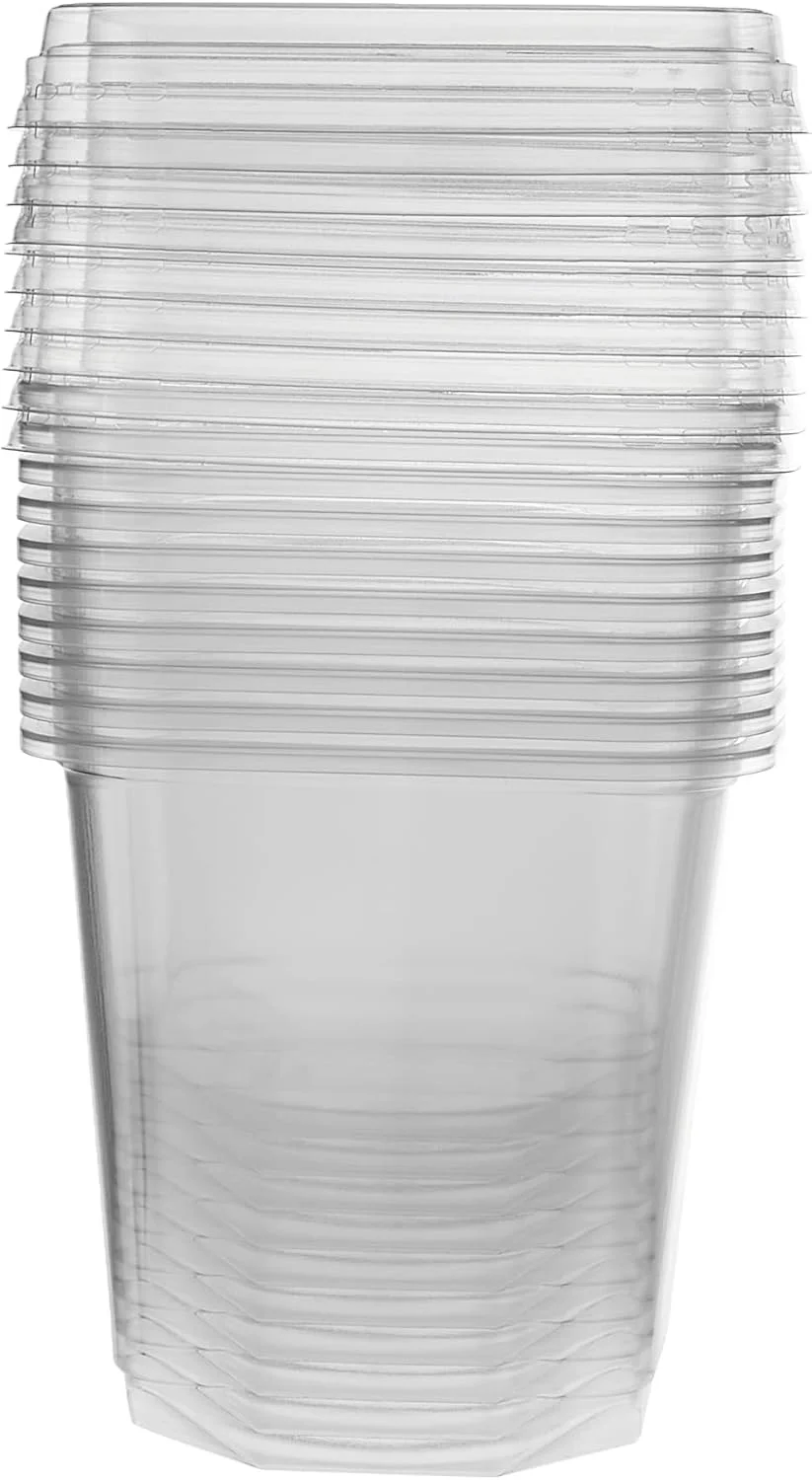 ظرف مربع شکل شفاف 24 اونسی Hotpack، مناسب نگهداری مواد غذایی و دلی، همراه با درب، 10 عدد