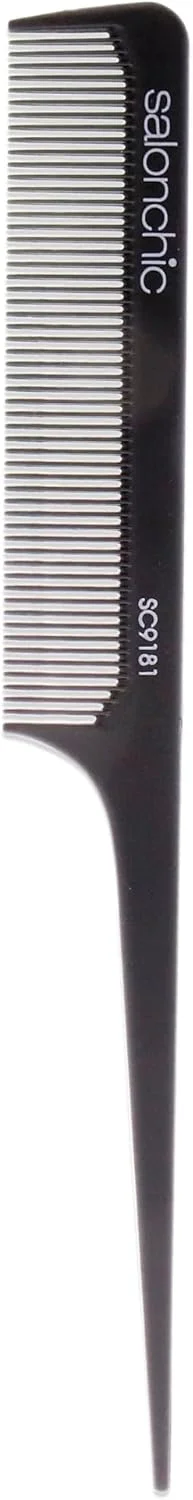 شانه دم موشی کربنی مقاوم در برابر حرارت بالا 8.5 - دندانه متوسط از SalonChic مناسب برای آقایان و بانوان - 1 عدد شانه