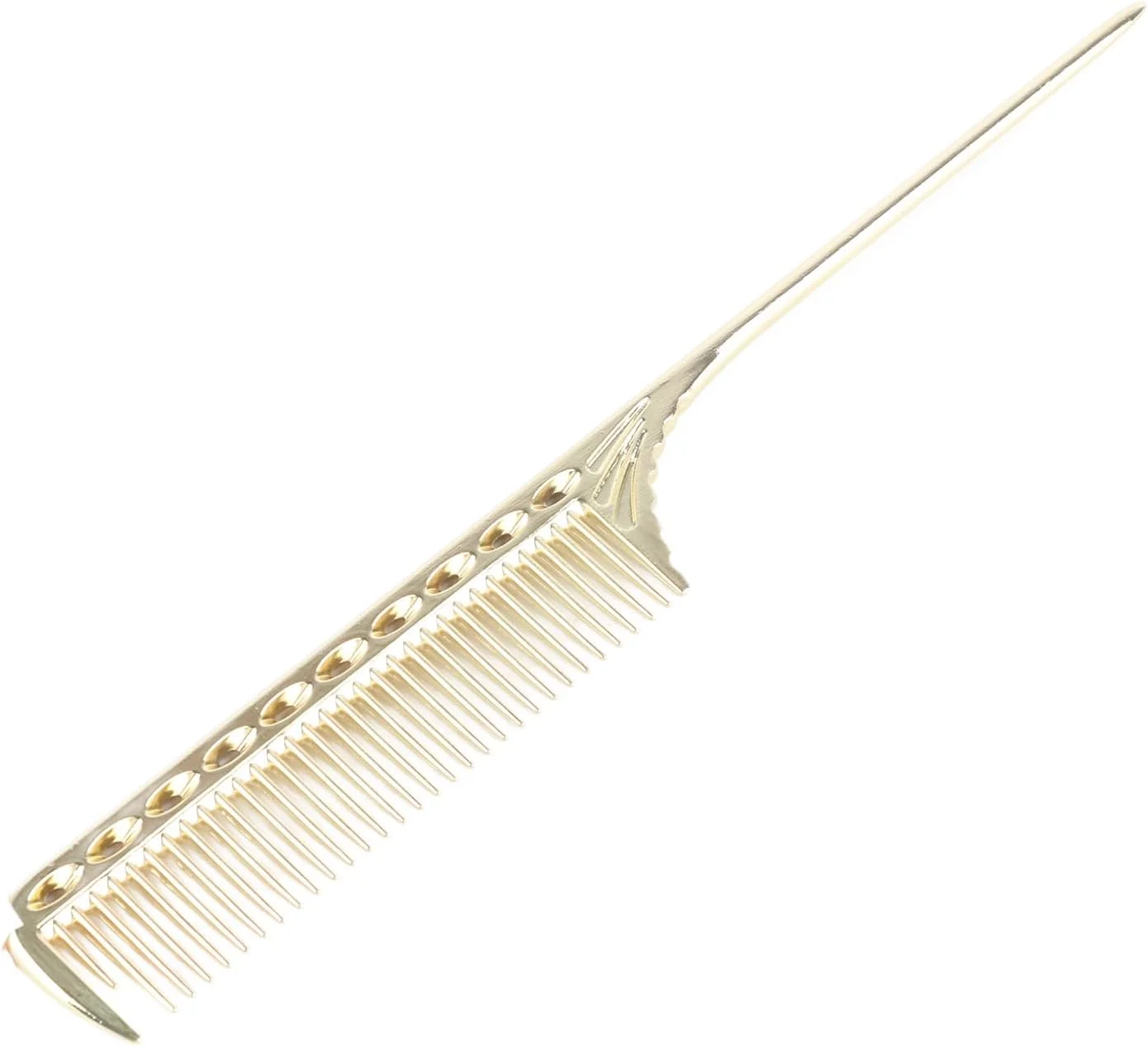 شانه دم موشی، شانه فلزی دم موشی حرفه ای آلومینیومی مناسب آرایشگاه و استفاده شخصی (طلایی)