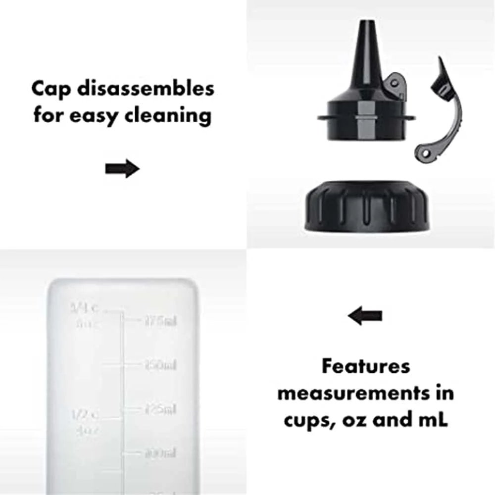 بطری فشاری چاشنی پلاستیکی ممتاز KASTWAVE، 3 عددی، مناسب برای چاشنی، رنگ، روغن، سس، سس سالاد، صنایع دستی، درجه غذایی - شامل قیف (175 میلی لیتر)