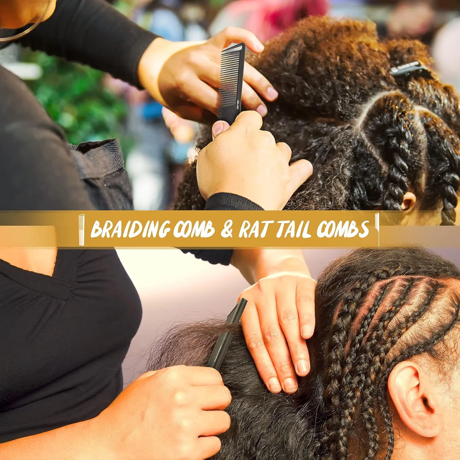 شانه مو ابریشم سالن برای زنان - موی مشکی طبیعی