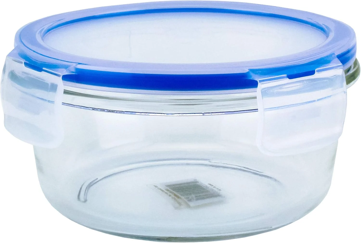 ظرف نگهداری غذای شیشه ای گرد Mondex با درب آبی 1000 میلی لیتر مدل cmn0093