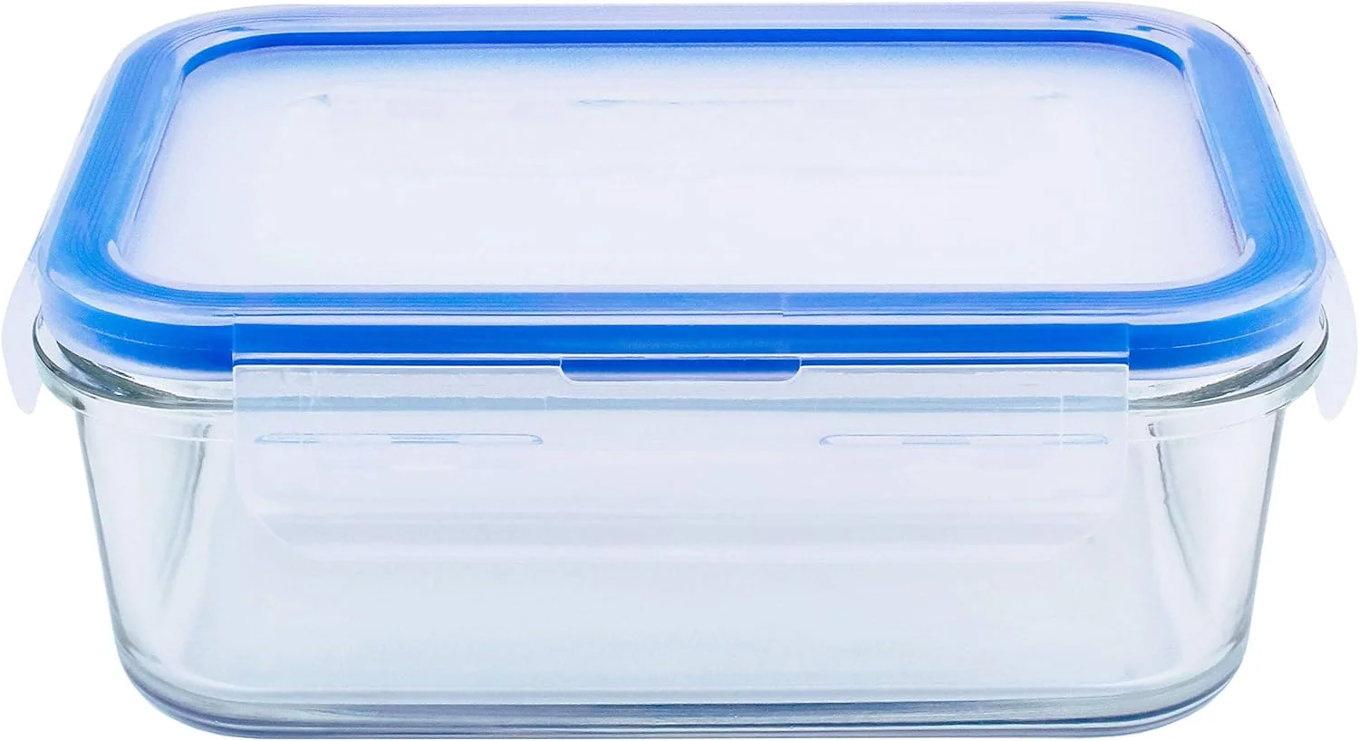 ظرف نگهدارنده غذای شیشه ای مستطیلی 700 میلی لیتری Mondex با درب آبی، Cmn0096