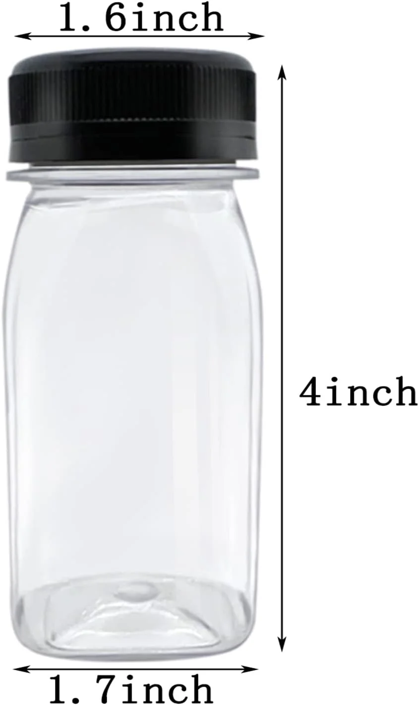 مجموعه 10 عددی بطری آبمیوه پلاستیکی MYYZMY، ظروف نوشیدنی حجیم قابل استفاده مجدد برای آبمیوه، شیر و سایر نوشیدنی ها، درب مشکی مجموعه 10 عددی بطری آبمیوه پلاستیکی MYYZMY، ظروف نوشیدنی حجیم قابل استفاده مجدد برای آبمیوه، شیر و سایر نوشیدنی ها، درب مشکی