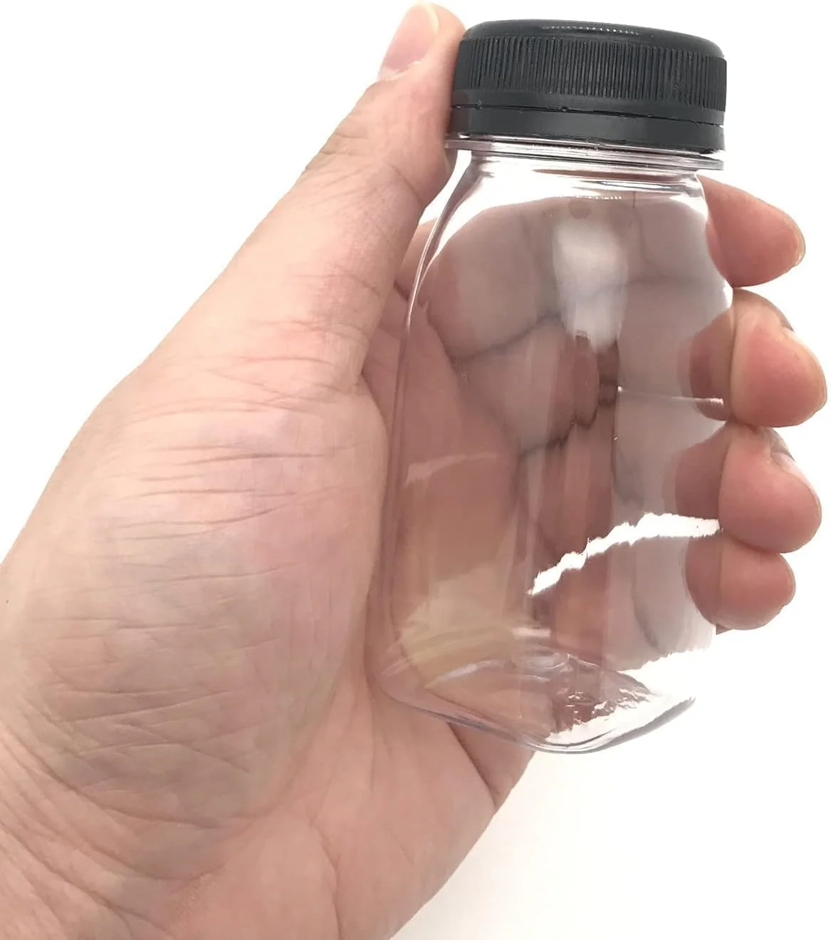 مجموعه 10 عددی بطری آبمیوه پلاستیکی MYYZMY، ظروف نوشیدنی حجیم قابل استفاده مجدد برای آبمیوه، شیر و سایر نوشیدنی ها، درب مشکی مجموعه 10 عددی بطری آبمیوه پلاستیکی MYYZMY، ظروف نوشیدنی حجیم قابل استفاده مجدد برای آبمیوه، شیر و سایر نوشیدنی ها، درب مشکی