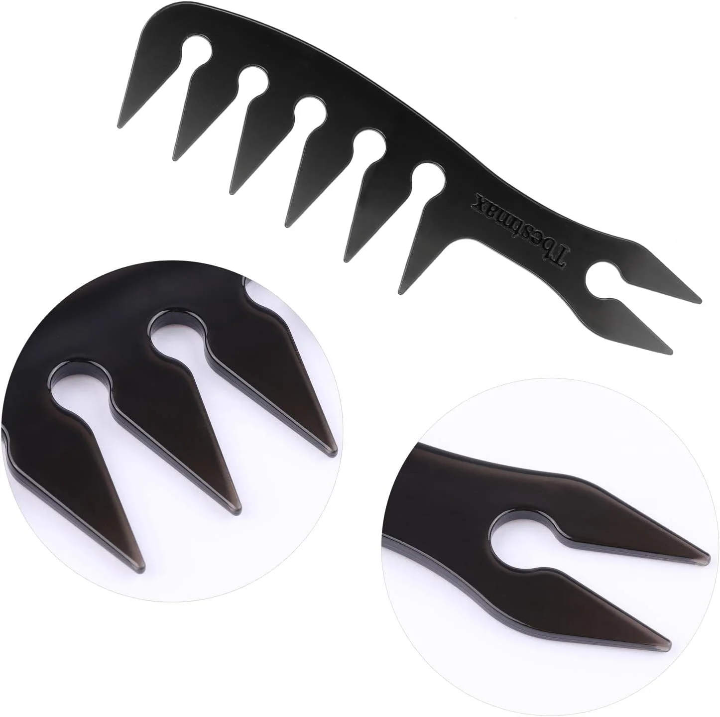 مجموعه شانه حالت دهنده مو Tbestmax شامل شانه‌های دم باریک، برس‌های دو طرفه، شانه دندانه پهن آفرو و برس موی مخصوص موهای آفریقایی-آمریکایی، مناسب برای آرایشگران