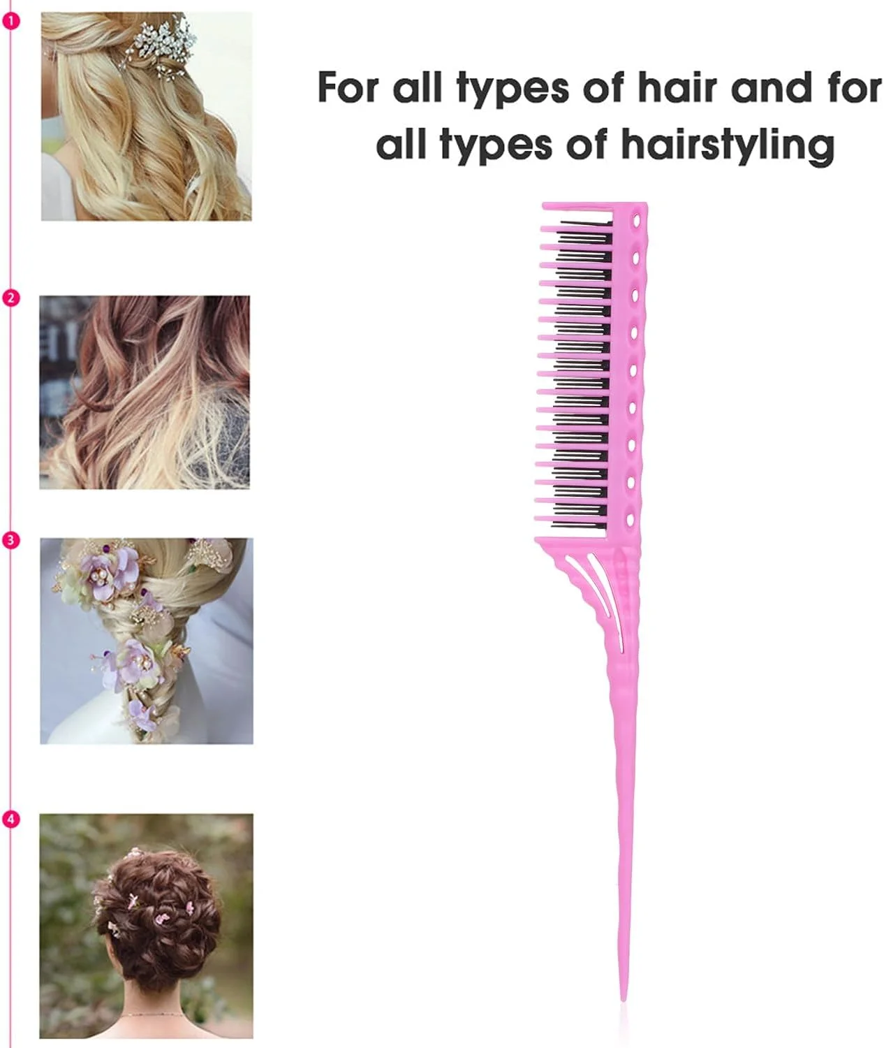 شانه پوش دهنده مو لابیموس 3 ردیفه، برس باز کننده گره مو، شانه دم موشی برای حجم دادن و حالت دادن به مو