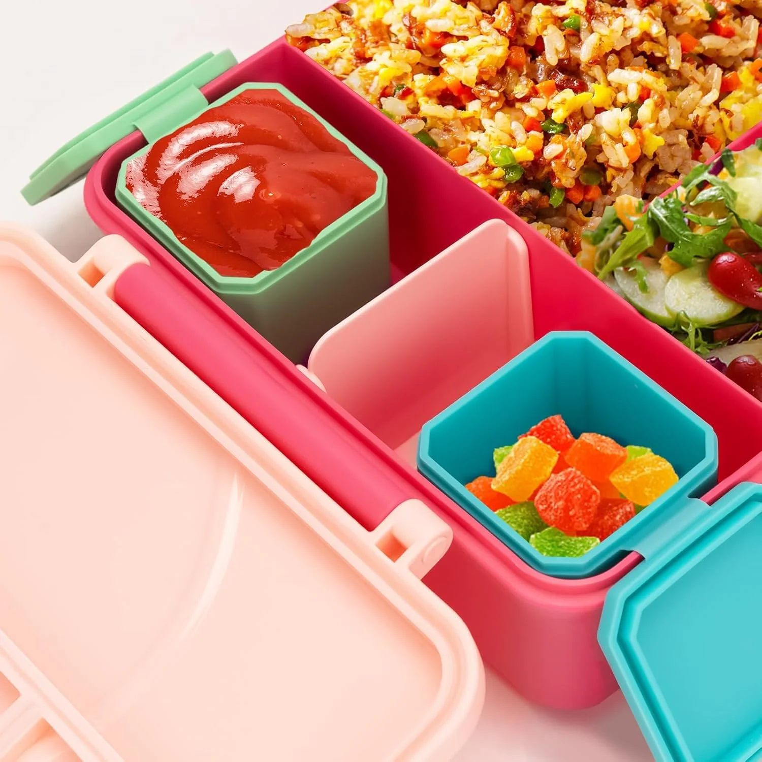 ظروف اسنک سیلیکونی کوچک NALACAL، بسته 2 عددی، با درب، ظروف سس سالاد ضد نشت، لوازم جانبی جعبه ناهار برای پیک نیک و مسافرت (سبز، آبی)