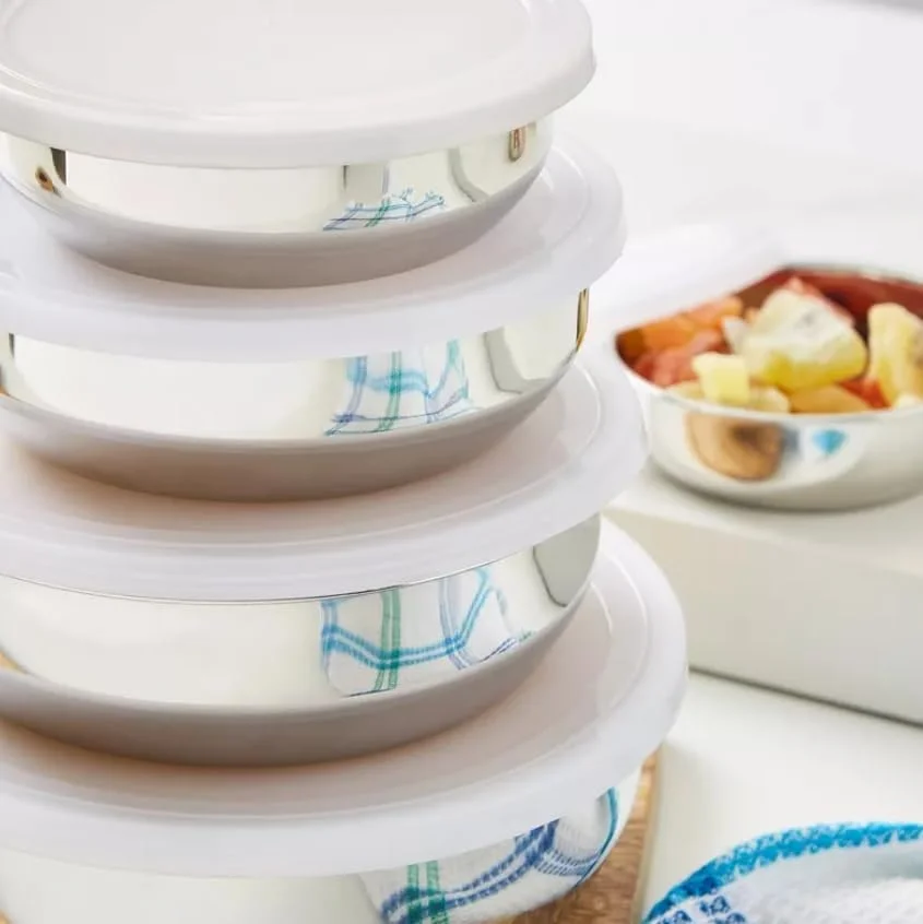 ست 5 تکه کاسه استیل ضد زنگ برای نگهداری مواد غذایی