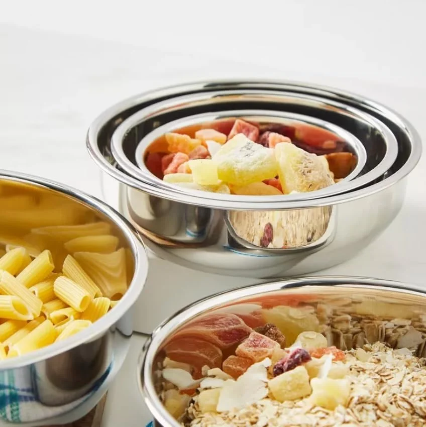 ست 5 تکه کاسه استیل ضد زنگ برای نگهداری مواد غذایی