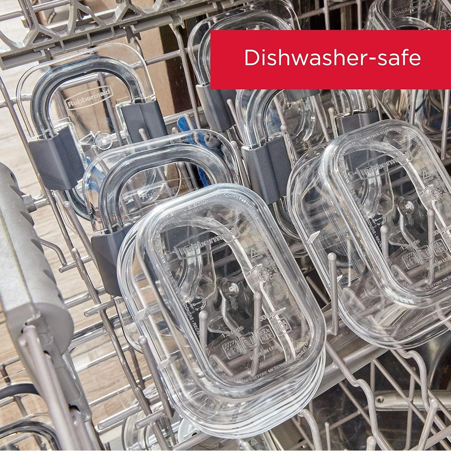 ست ظروف نگهداری مواد غذایی ضد نشت Rubbermaid Brilliance مدل 2108398 | ظروف پلاستیکی 1.3 فنجانی با درب | قابل استفاده در مایکروویو و ماشین ظرفشویی، 1.3 فنجان، بسته 5 عددی 2108398