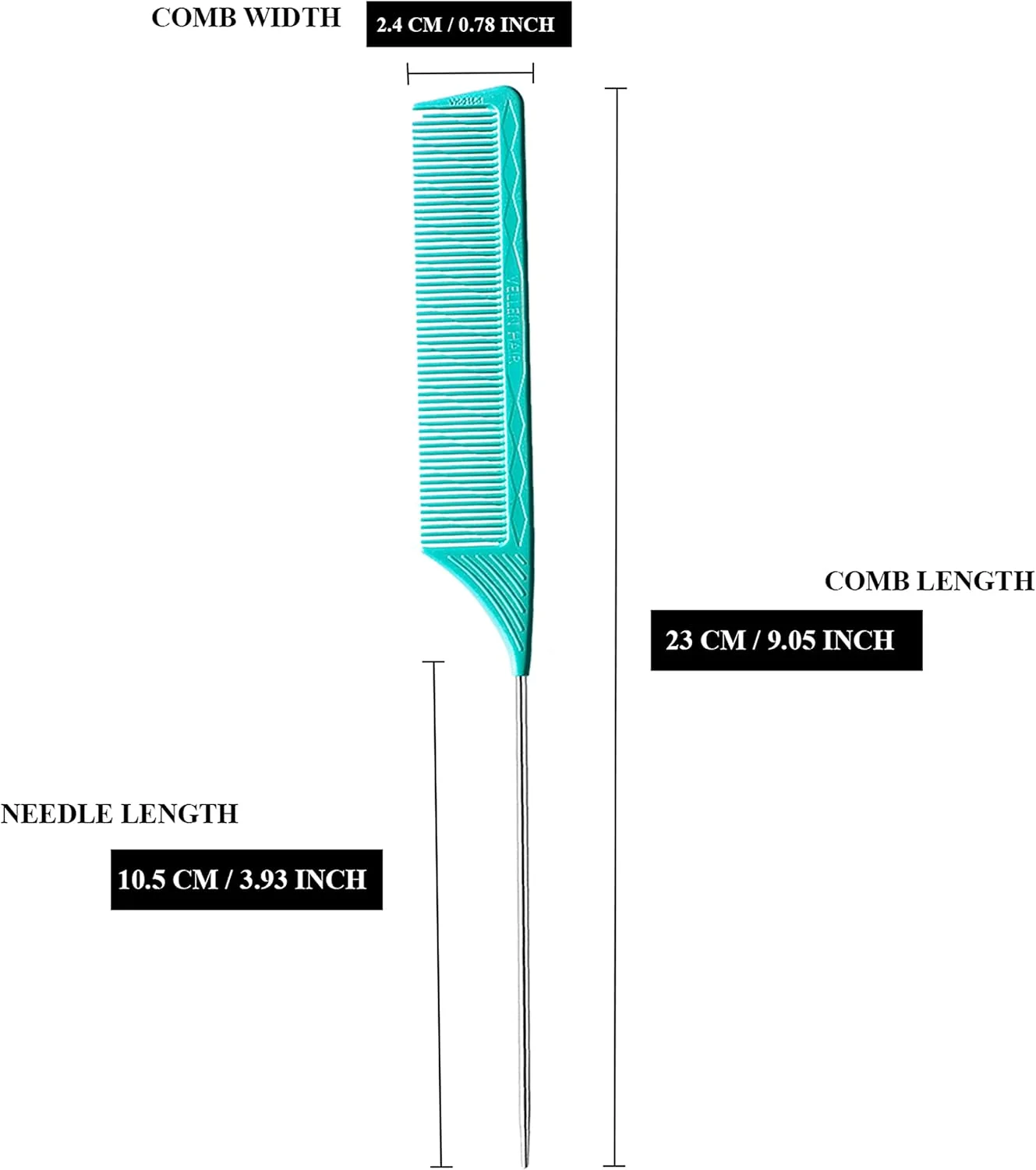 شانه دم باریک حرفه ای مو ولن، 9 اینچ، ساخته شده از مواد PEI مقاوم در برابر حرارت 430 درجه فارنهایت و ضد الکتریسیته ساکن، برای حالت دادن و هایلایت کردن مو، 3 عددی (نعنایی)