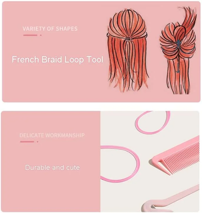 ست ابزار حالت دهی مو زالاتی شامل 4 قطعه (1 عدد شانه دم موشی، 2 عدد ابزار بافت مو فرانسوی و 1 عدد برش دهنده کش مو) برای آرایش مو