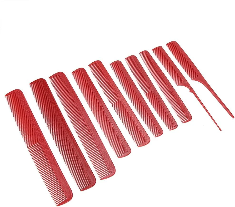 شانه آرایشگری یونیرور، شانه دم موشی با کیفیت بالا، تمیز کردن آسان و راحت، شانه حرفه ای برش مو، ضد الکتریسیته ساکن برای آرایشگاه، سالن و منزل (قرمز)