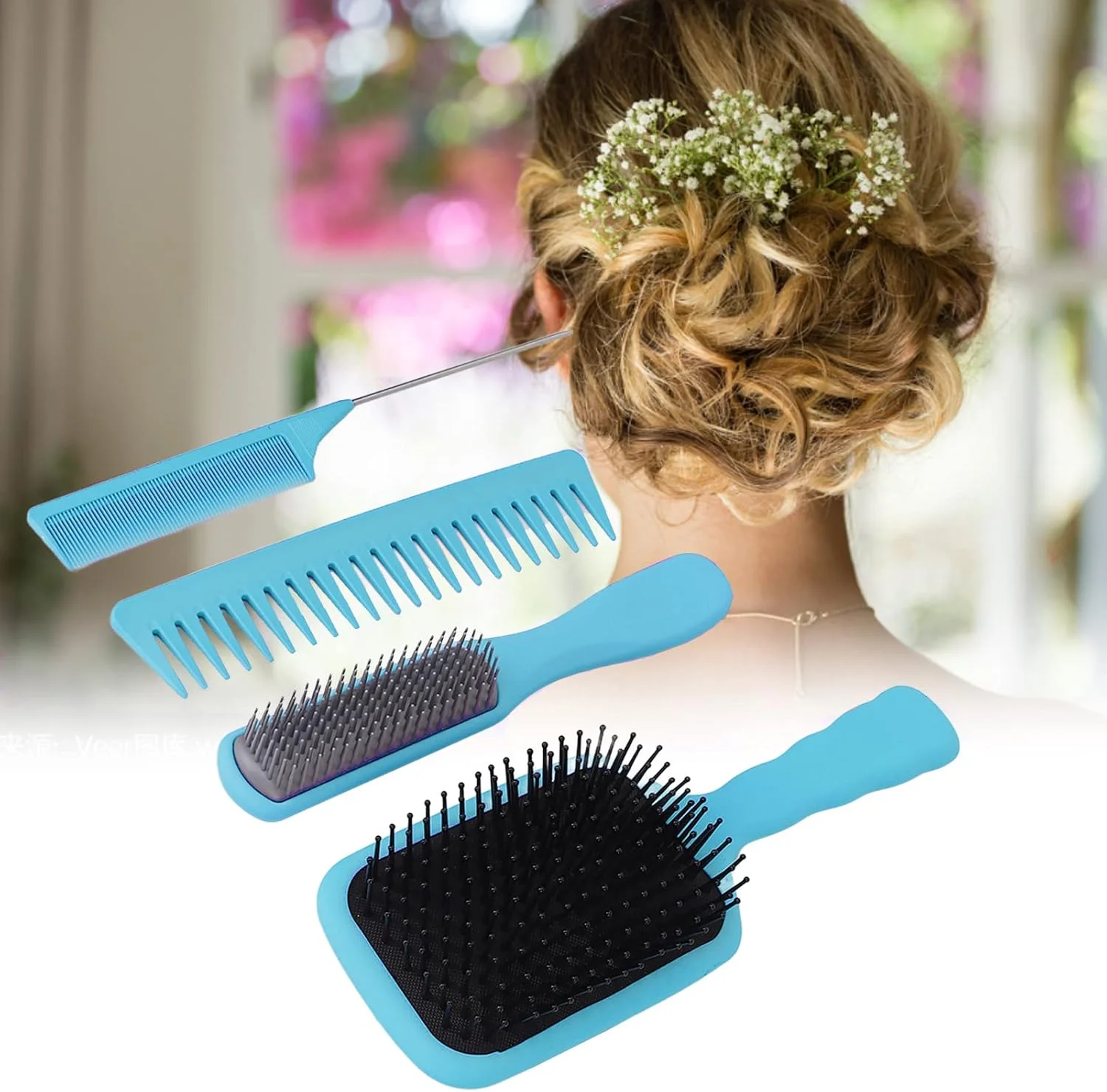 شانه باز کننده گره مو Zhimu، شانه دائمی مو با اثر خشک کنندگی عالی مقاوم در برابر حرارت 4 در 1 برس مو برای حالت دادن به موهای زنان (نوع 1)