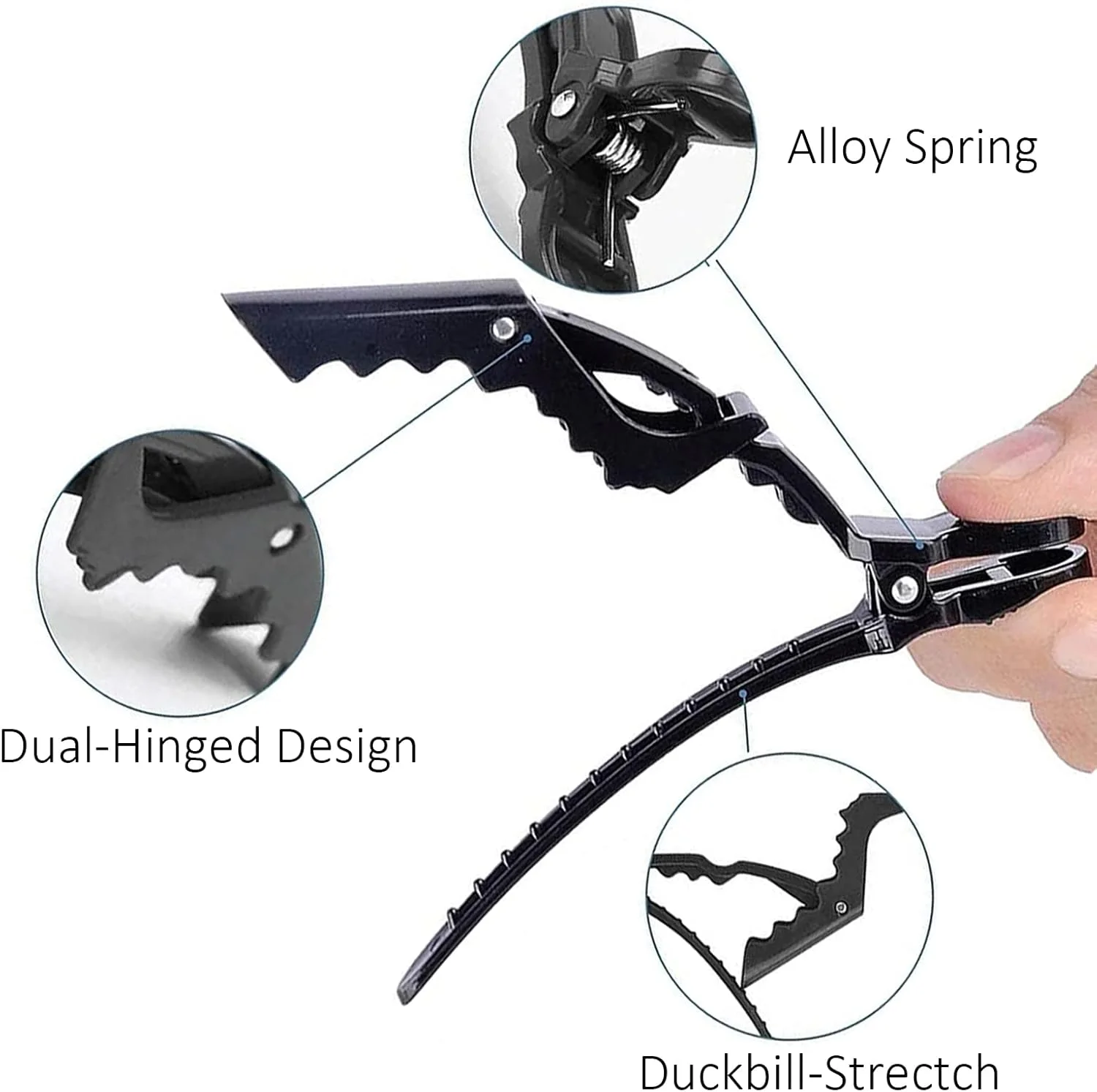 گیره تقسیم مو زروکیوی، 5 عدد گیره مو و 1 عدد شانه دم موشی آنتی استاتیک، گیره های مو برای آرایش موی زنانه و دخترانه، ابزار آرایشگاهی