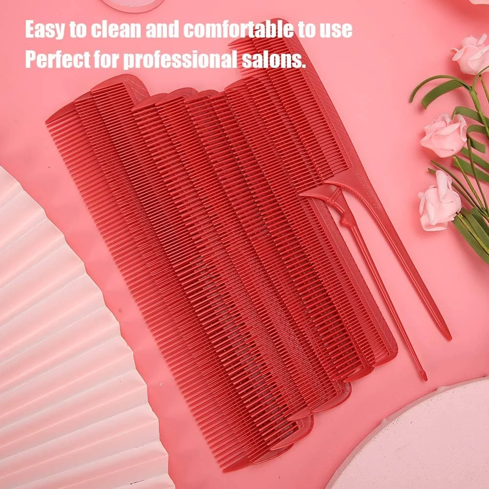 شانه آرایشگری یونیرور، شانه دم موشی با کیفیت بالا، تمیز کردن آسان و راحت، شانه حرفه ای برش مو، ضد الکتریسیته ساکن برای آرایشگاه، سالن و منزل (قرمز) شانه آرایشگری یونیرور، شانه دم موشی با کیفیت بالا، تمیز کردن آسان و راحت، شانه حرفه ای برش مو، ضد الکتریسیته ساکن برای آرایشگاه، سالن و منزل (قرمز)