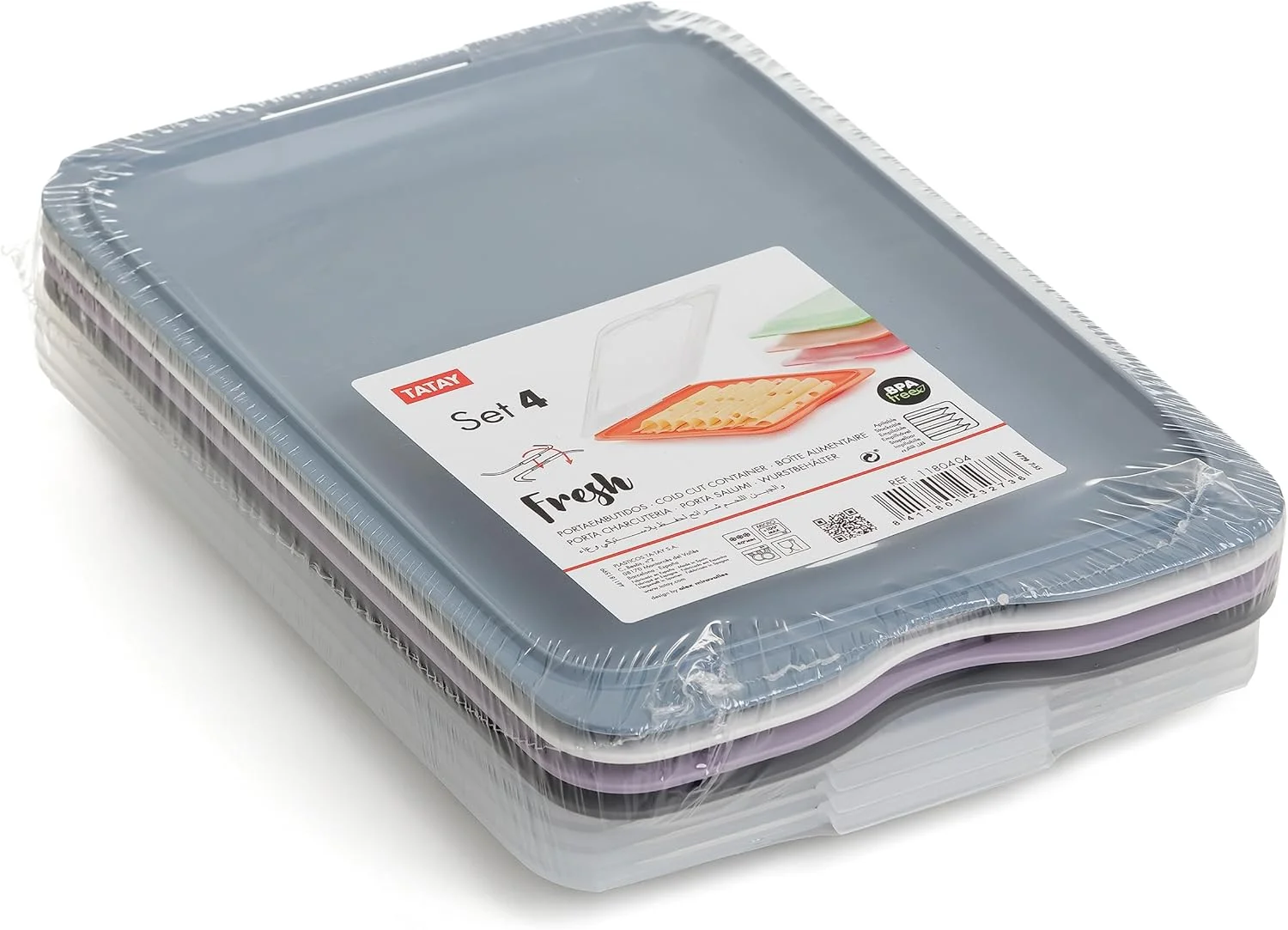 ست 4 تکه ظرف نگهدارنده گوشت سرد تاتای مدل Fresh Mix، چند رنگ
