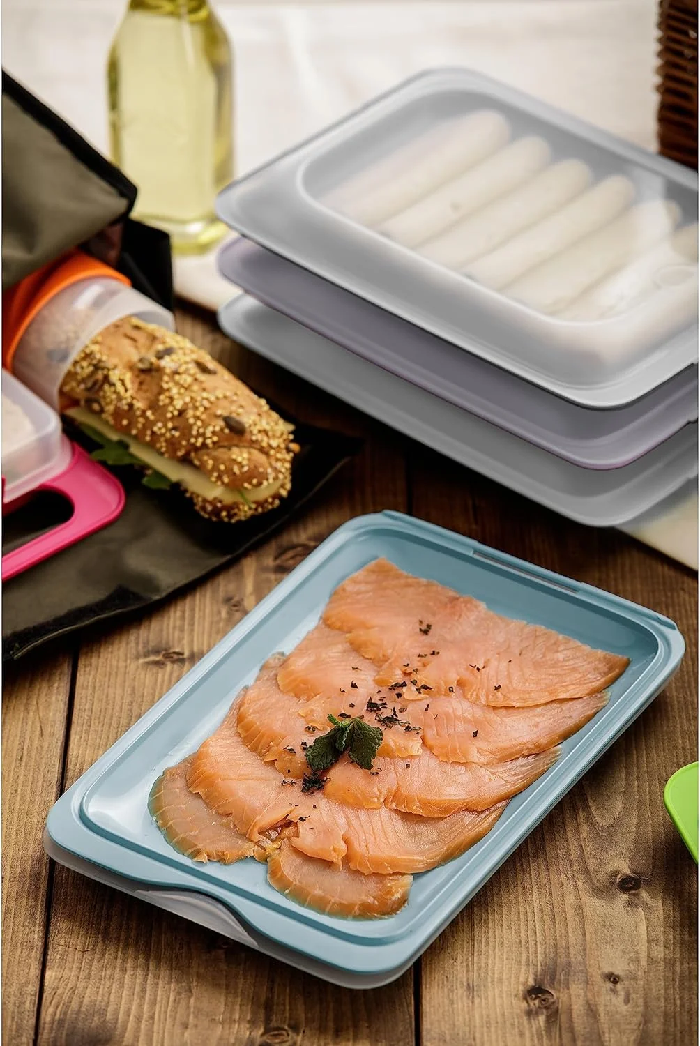 ست 4 تکه ظرف نگهدارنده گوشت سرد تاتای مدل Fresh Mix، چند رنگ