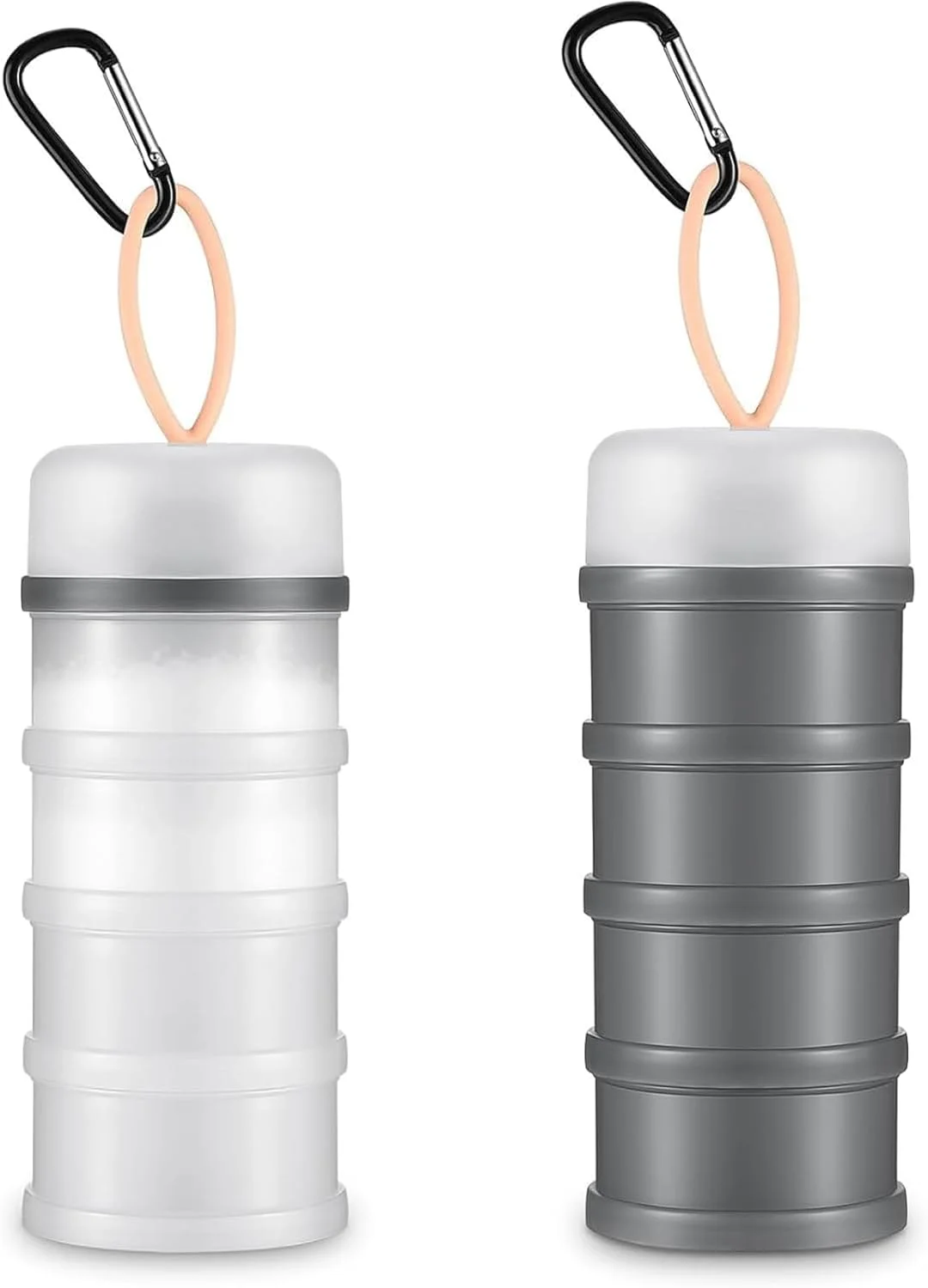 ظرف پودر پروتئین قابل حمل جاکلیدی با قیف و پایه، مناسب برای سفر و ورزش - 2 عددی