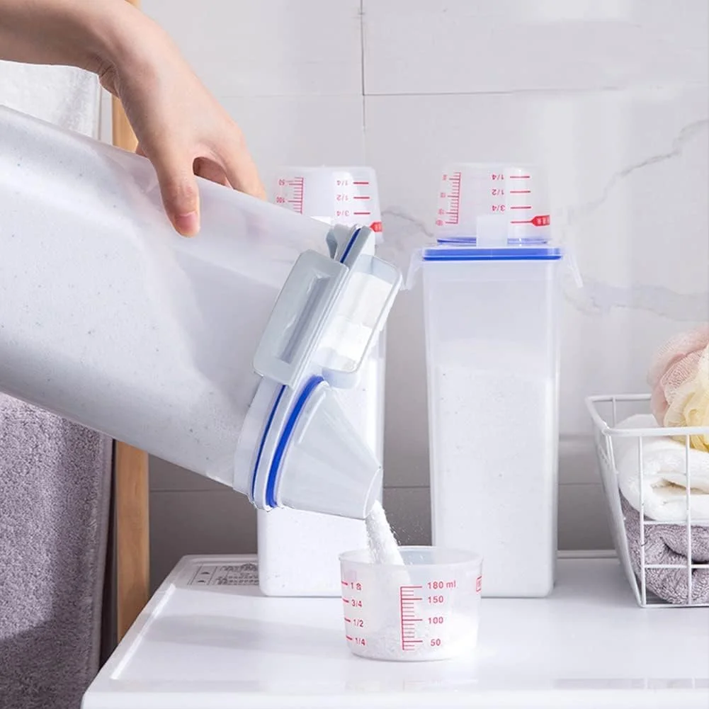 ظرف نگهداری برنج TYCOM، شامل 4 عدد ظرف غلات با پیمانه اندازه گیری، ظروف پلاستیکی درب دار، ظرف نگهداری برنج آشپزخانه، ظرف نگهداری مواد غذایی 2.7 لیتری (آبی) ظرف نگهداری برنج TYCOM، شامل 4 عدد ظرف غلات با پیمانه اندازه گیری، ظروف پلاستیکی درب دار، ظرف نگهداری برنج آشپزخانه، ظرف نگهداری مواد غذایی 2.7 لیتری (آبی)