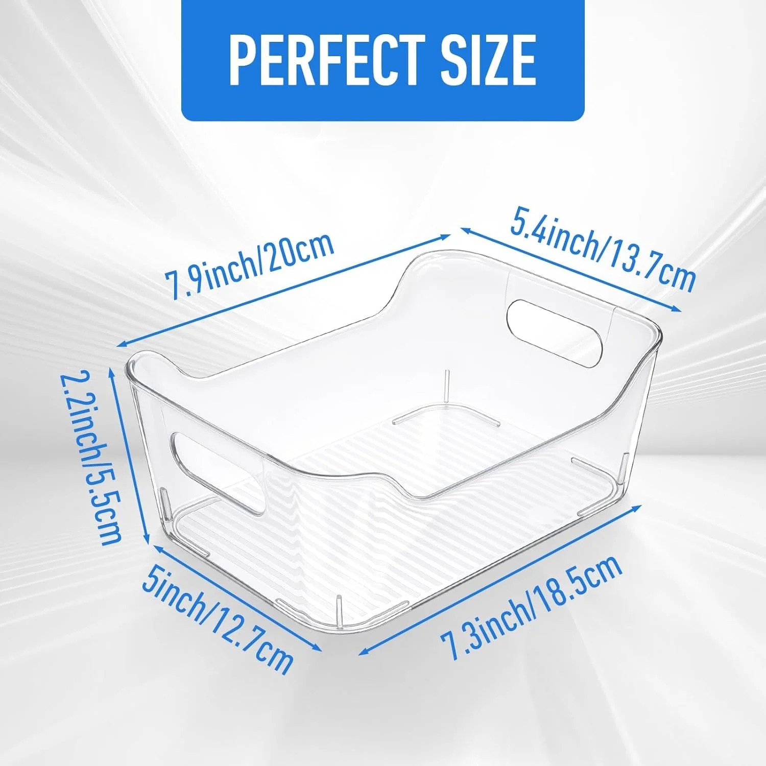 ظروف نگهداری پلاستیکی شفاف، ظروف سازمان دهنده قابل انباشت با دستگیره برای انبار، یخچال، فریزر، حمام، جعبه های نگهداری شفاف چند منظوره برای راه حل های صرفه جویی در فضای خانه و آشپزخانه