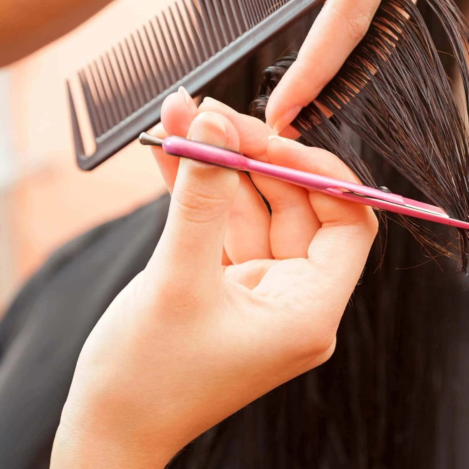 شانه دم موشی یومفلان، شانه دم باریک نایلونی برای باز کردن گره مو، پوش دادن و جدا کردن مو با دم فلزی استیل مناسب برای انواع مو (مشکی)